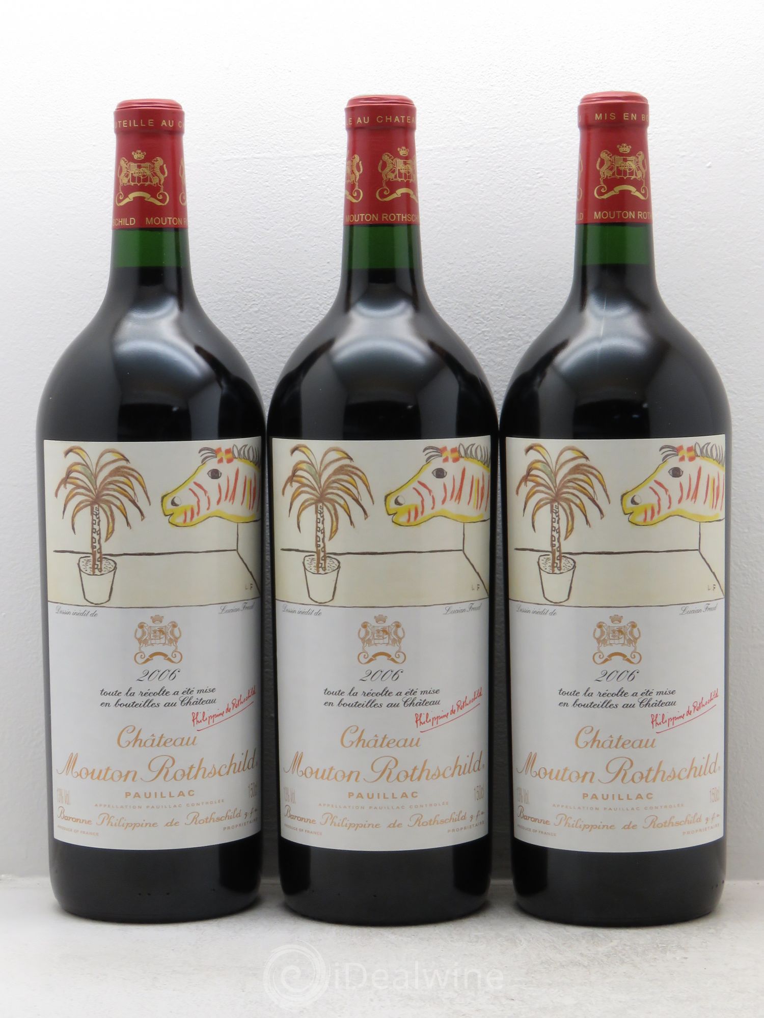 Château Mouton Rothschild 1er Grand Cru Classé 2006 - Lot de 3 magnums - 0