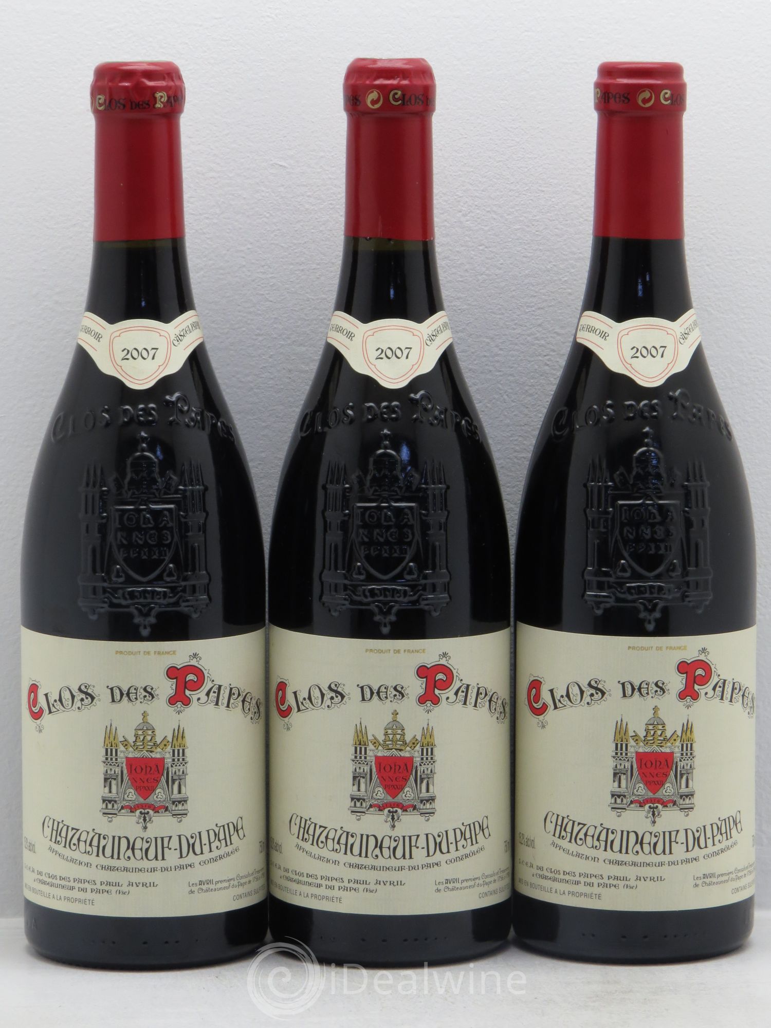 Châteauneuf-du-Pape Clos des Papes - Paul Avril 2007 - Lot de 3 bouteilles - 0