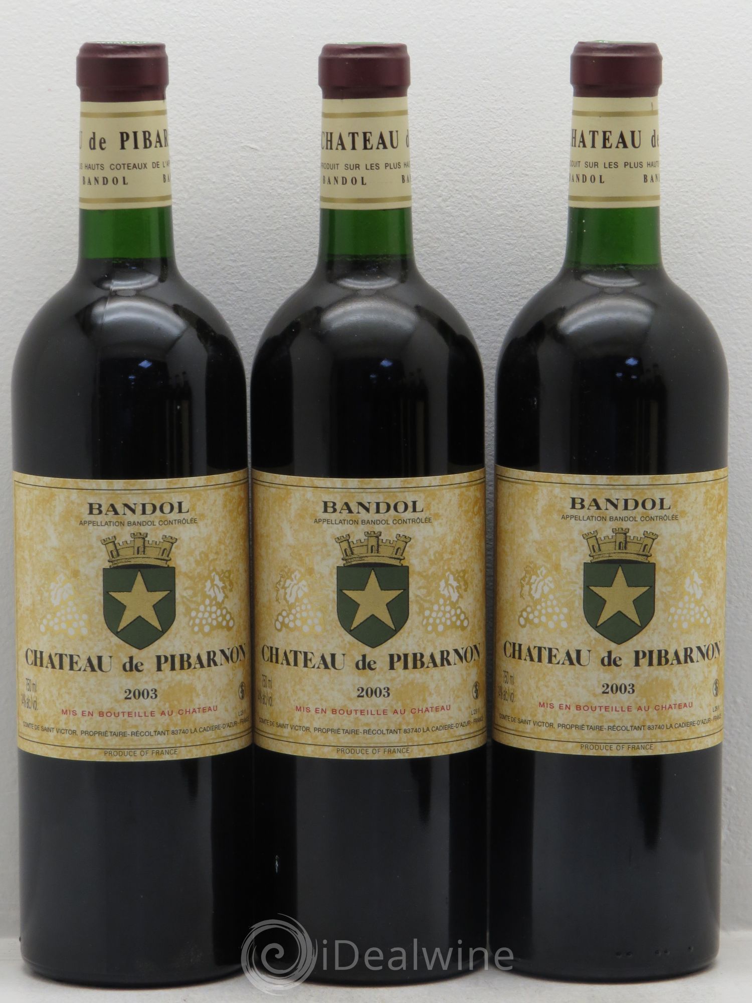 Bandol Château de Pibarnon Comte de Saint-Victor 2003 - Lot de 3 bouteilles - 0