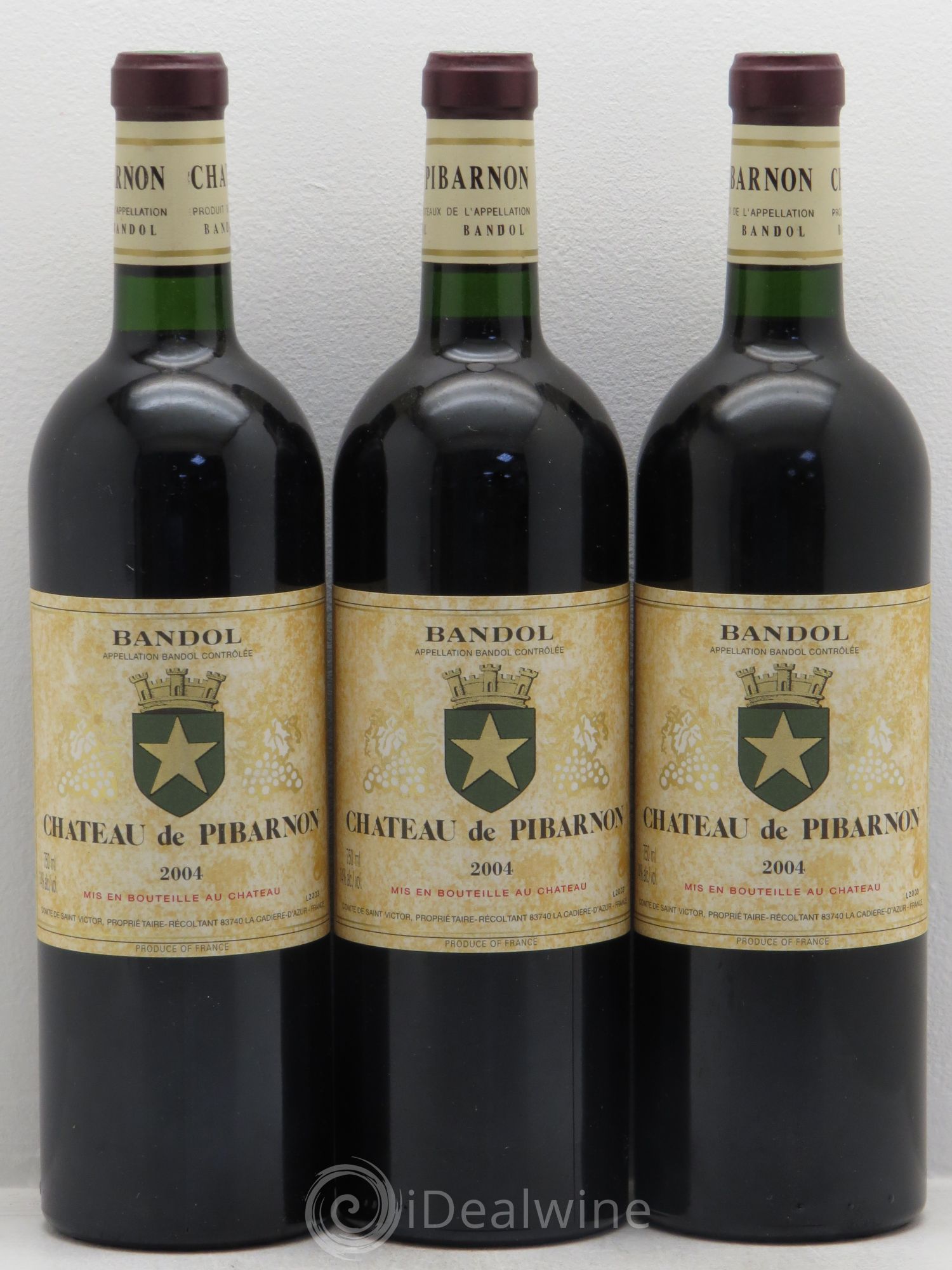 Bandol Château de Pibarnon Comte de Saint-Victor 2004 - Lot de 3 bouteilles - 0