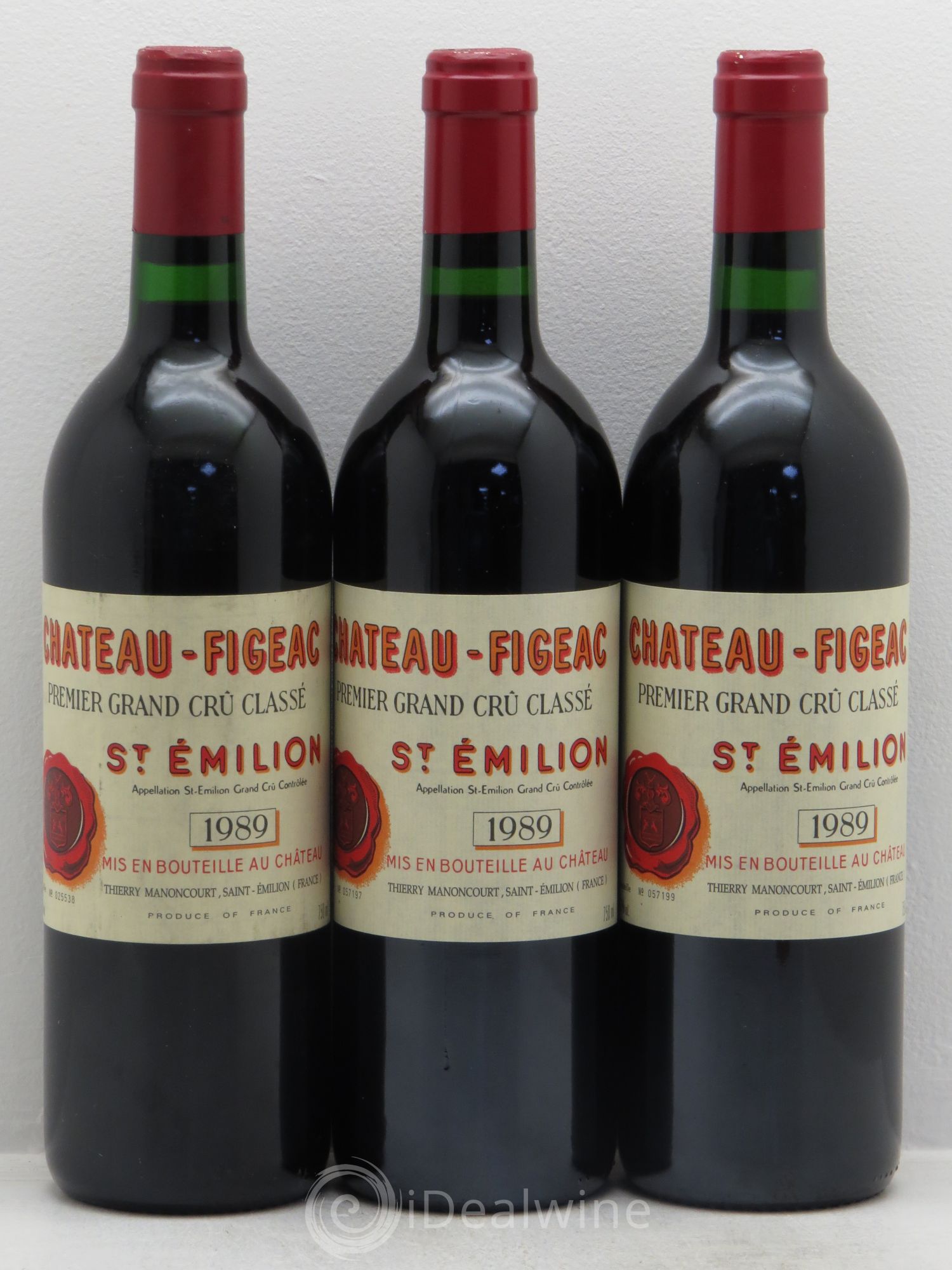 Château Figeac 1er Grand Cru Classé A 1989 - Lot de 3 bouteilles - 0