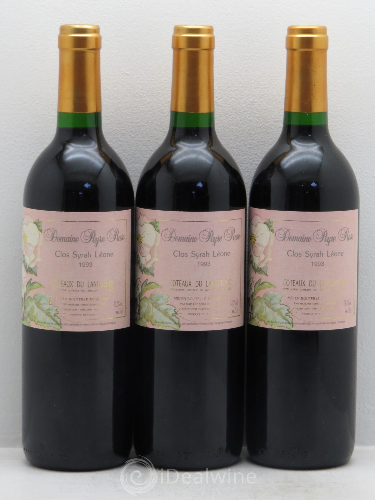 Coteaux du Languedoc Domaine Peyre Rose Belle Léone (anciennement Syrah Léone) Marlène Soria 1993 - Lot de 3 bouteilles - 0