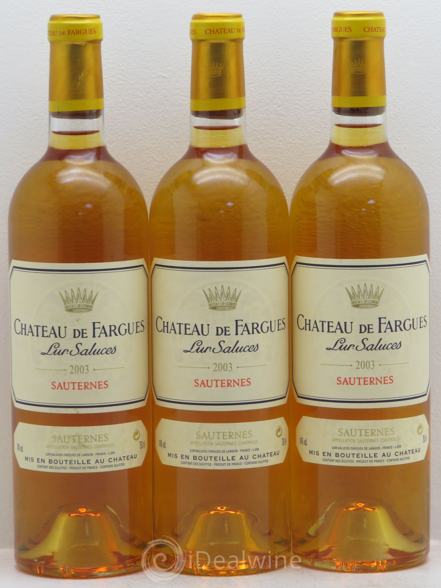 Château de Fargues 2003 - Lotto di 3 bottiglie - 0