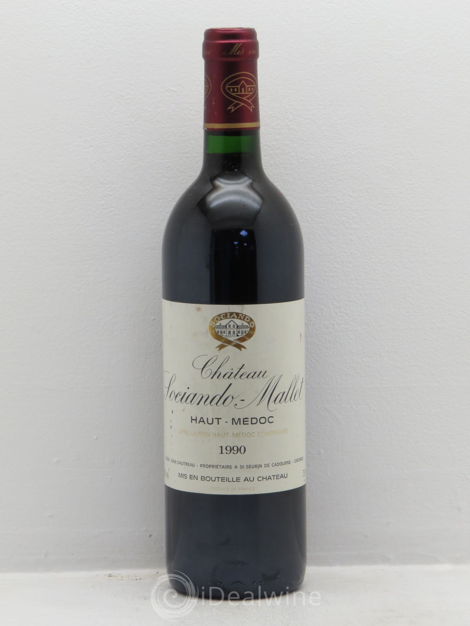 Château Sociando Mallet 1990 - Lot de 1 bouteille - 0