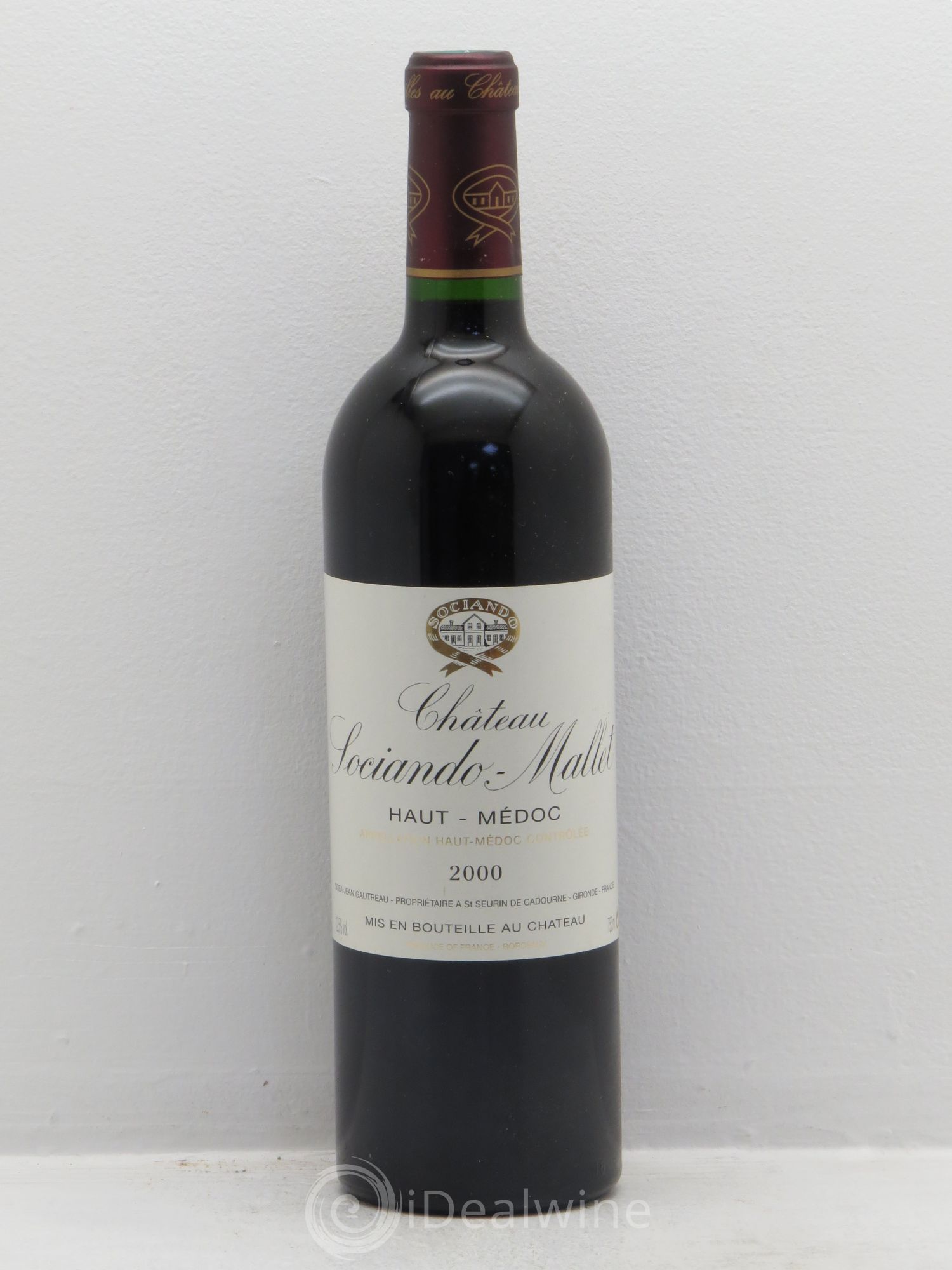 Château Sociando Mallet 2000 - Lot de 1 bouteille - 0