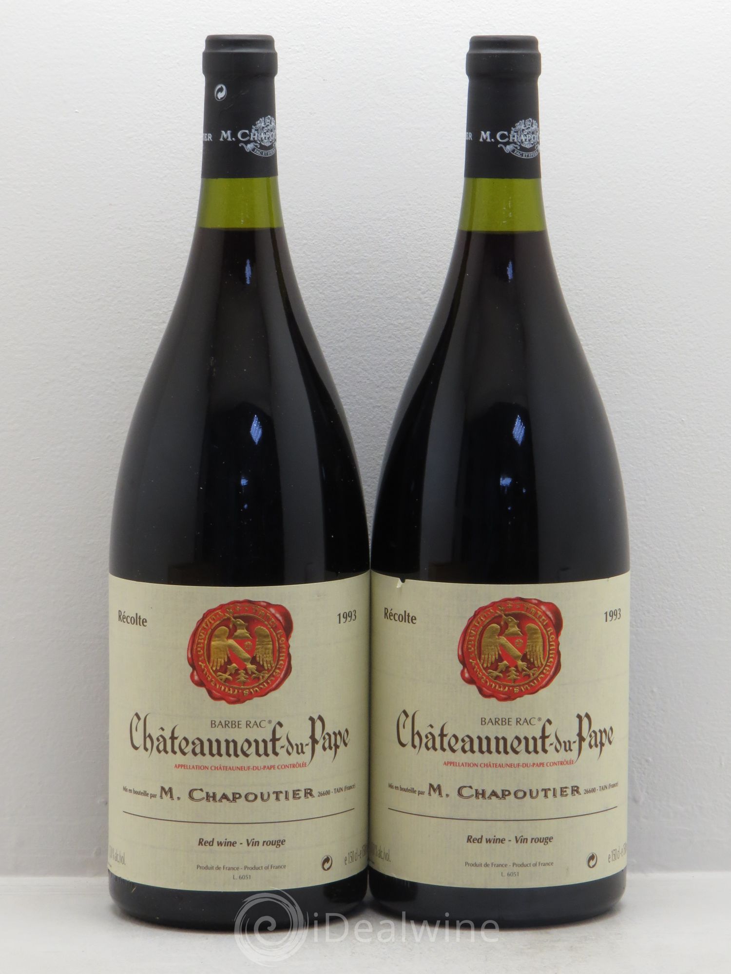 Châteauneuf-du-Pape Barbe Rac Chapoutier 1993 - Posten von 2 Magnum - 0