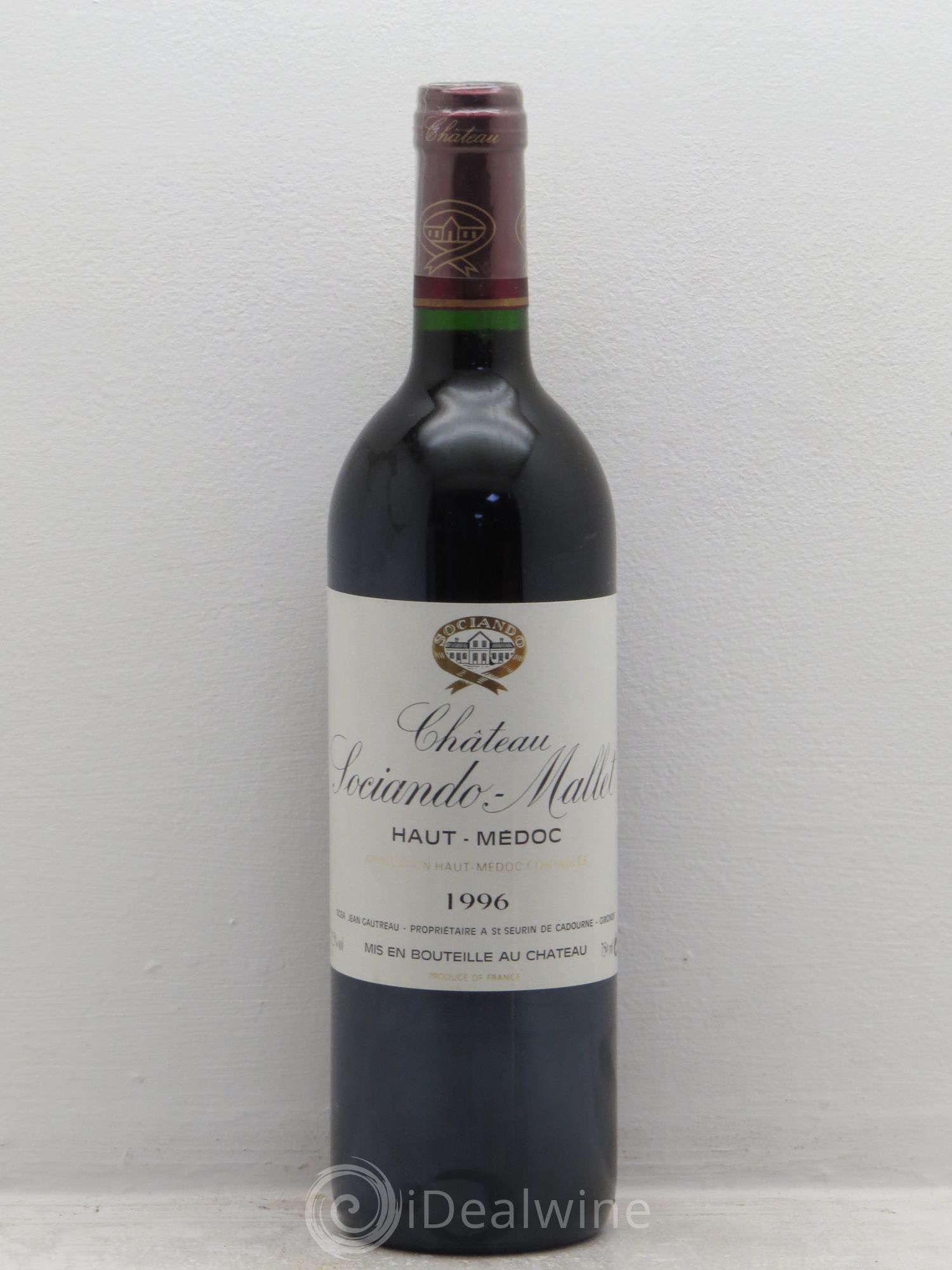 Château Sociando Mallet 1996 - Lot de 1 bouteille - 0