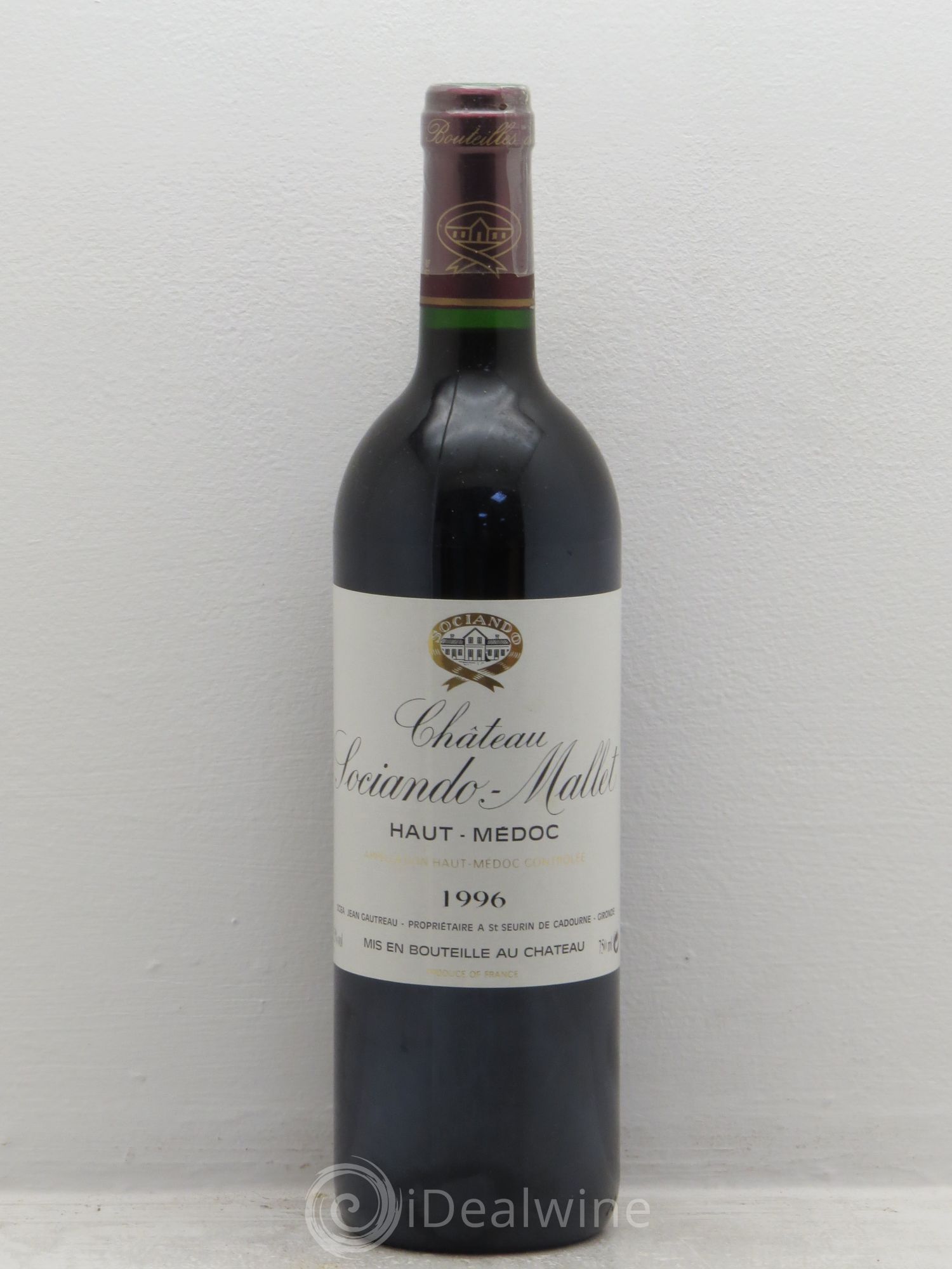 Château Sociando Mallet 1996 - Lot de 1 bouteille - 0