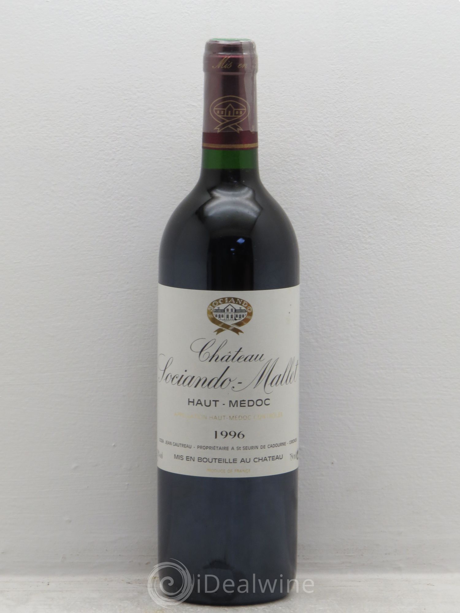 Château Sociando Mallet 1996 - Lot de 1 bouteille - 0