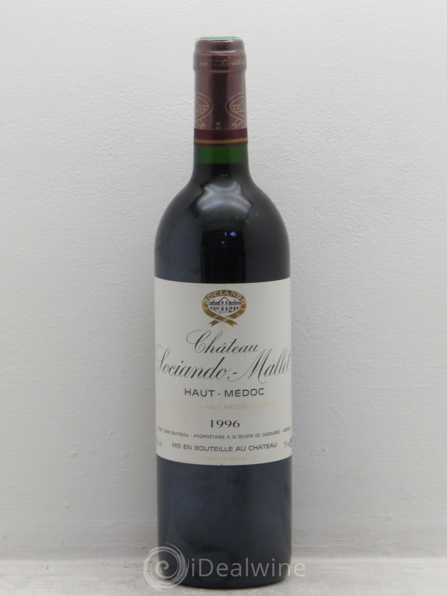 Château Sociando Mallet 1996 - Lot de 1 bouteille - 0