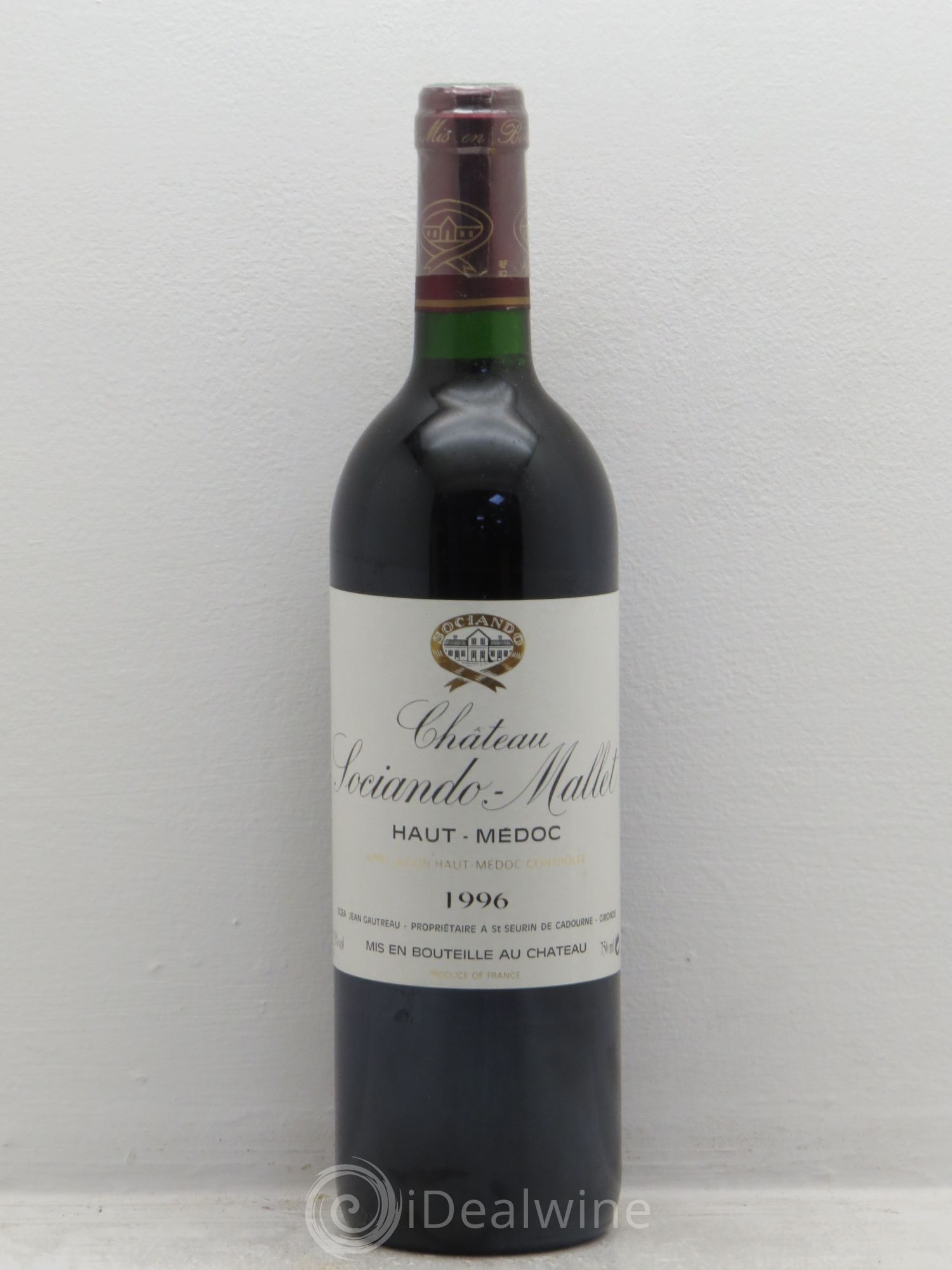 Château Sociando Mallet 1996 - Lot de 1 bouteille - 0