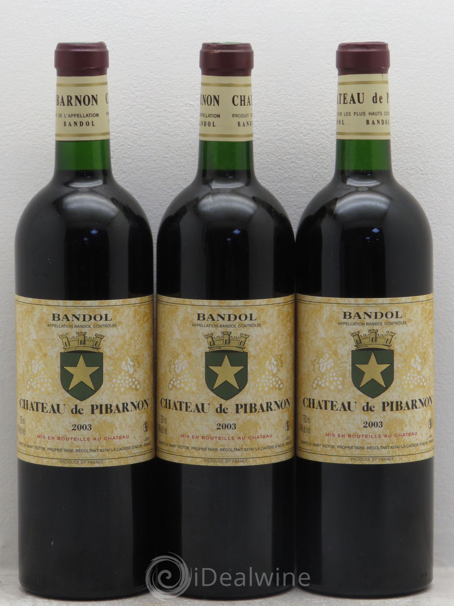 Bandol Château de Pibarnon Comte de Saint-Victor 2003 - Lot de 3 bouteilles - 0