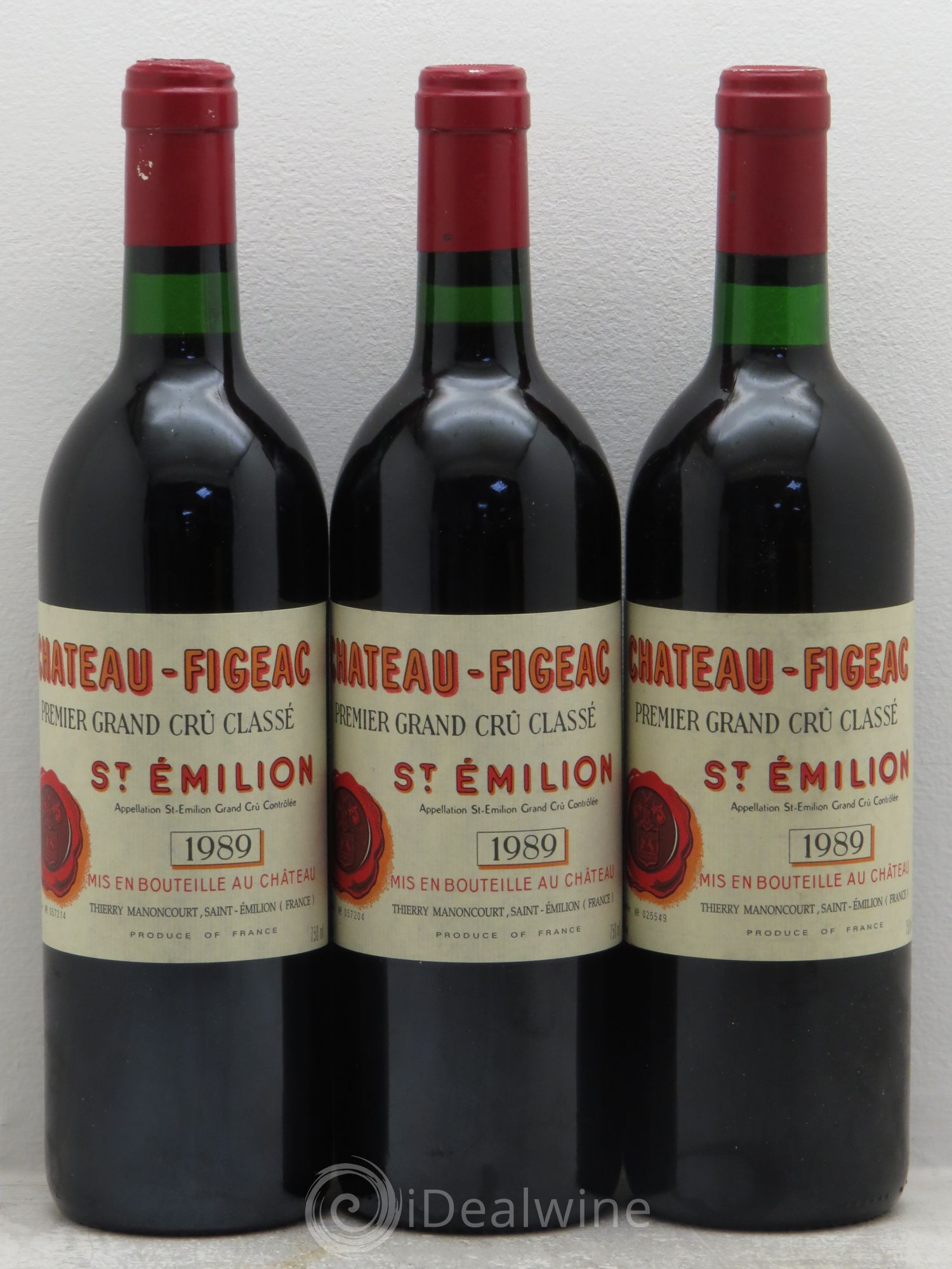 Château Figeac 1er Grand Cru Classé A 1989 - Lot de 3 bouteilles - 0