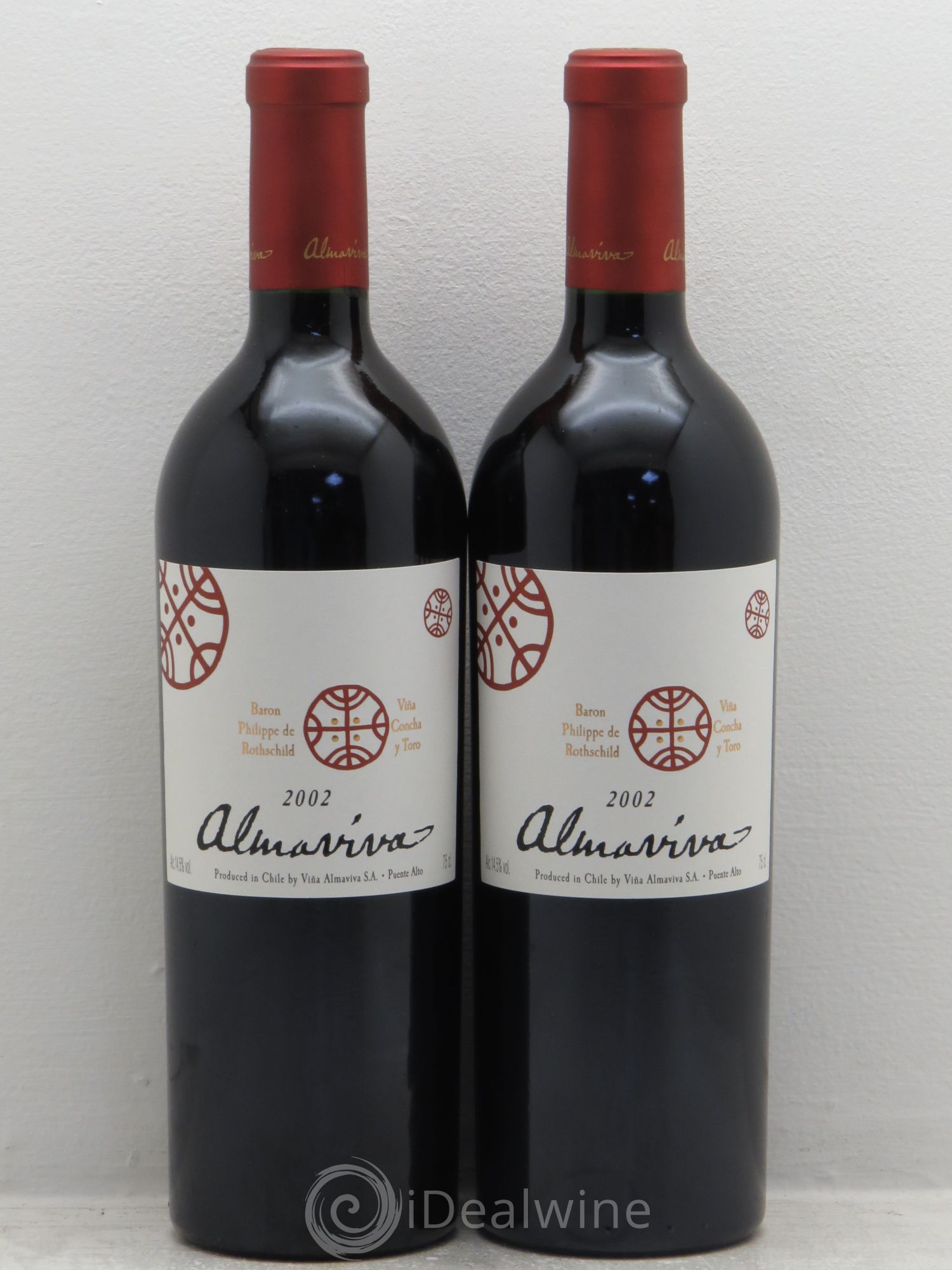 Chili Almaviva Baron P. de Rothschild Concha y Toro 2002 - Lot de 2 bouteilles - 0