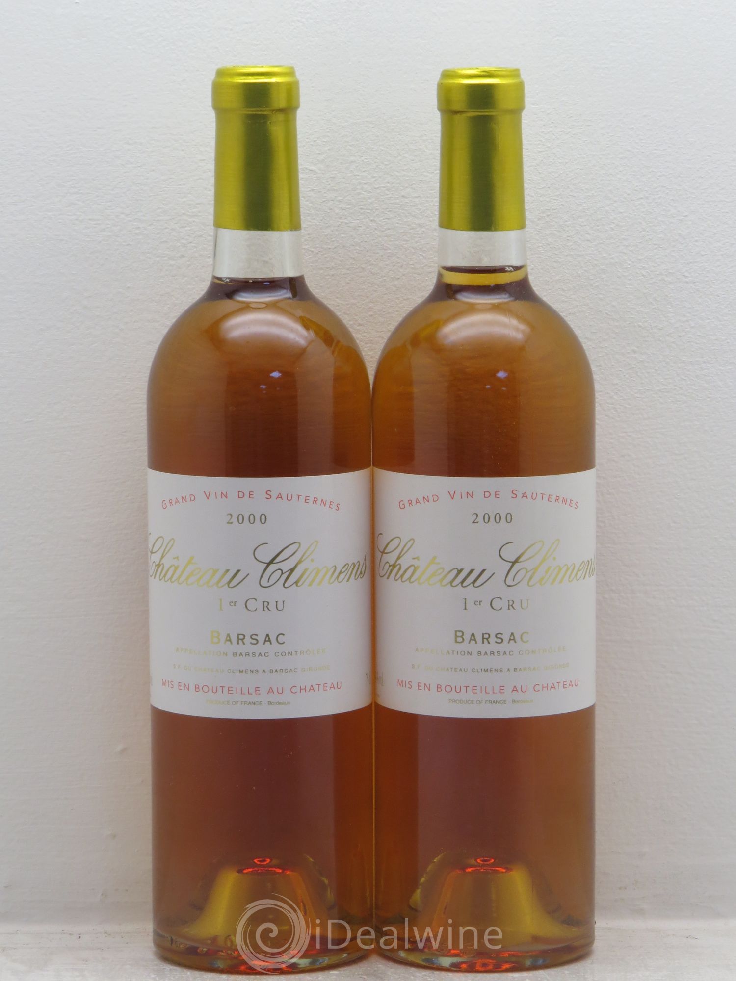 Château Climens 1er Grand Cru Classé 2000 - Lotto di 2 bottiglie - 0