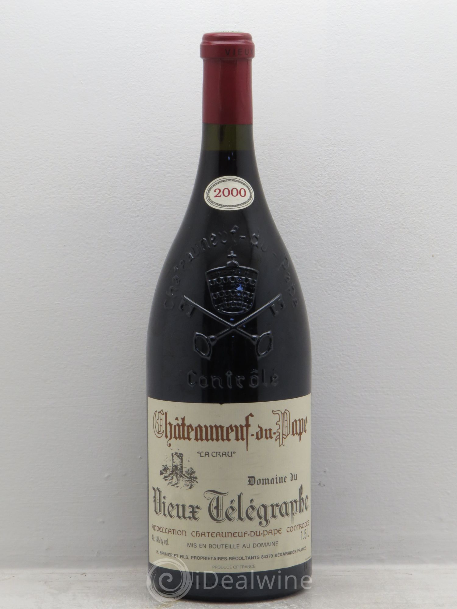 Châteauneuf-du-Pape Vieux Télégraphe (Domaine du) Vignobles Brunier 2000 - Lot de 1 magnum - 0