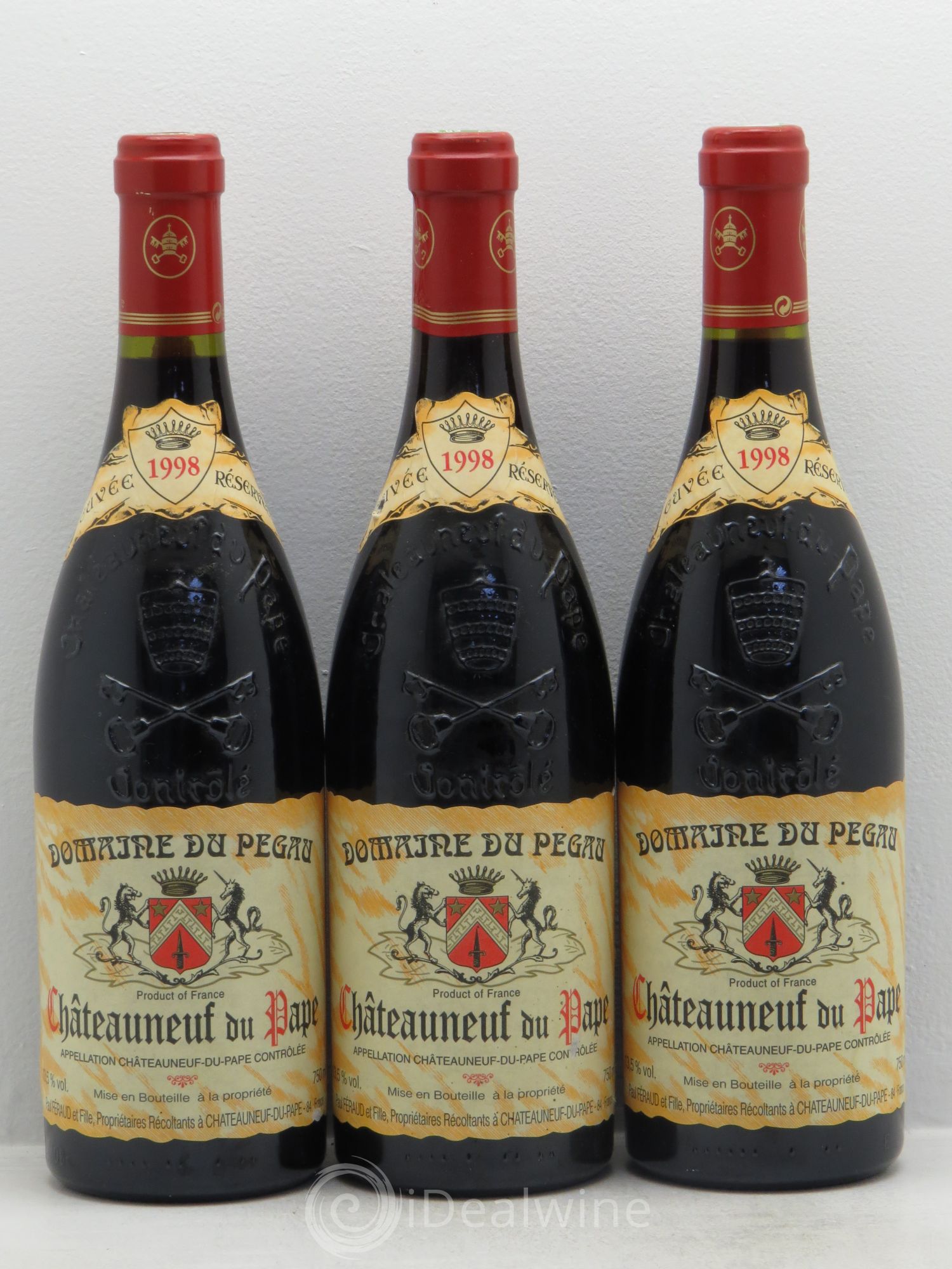 Châteauneuf-du-Pape Domaine du Pégau Cuvée Réservée Paul et Laurence Féraud 1998 - Lot de 3 bouteilles - 0