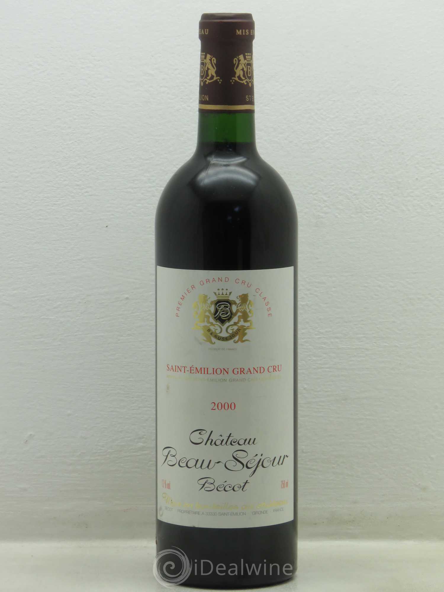 Château Beau-Séjour Bécot 1er Grand Cru Classé B 2000 - Lot de 1 bouteille - 0