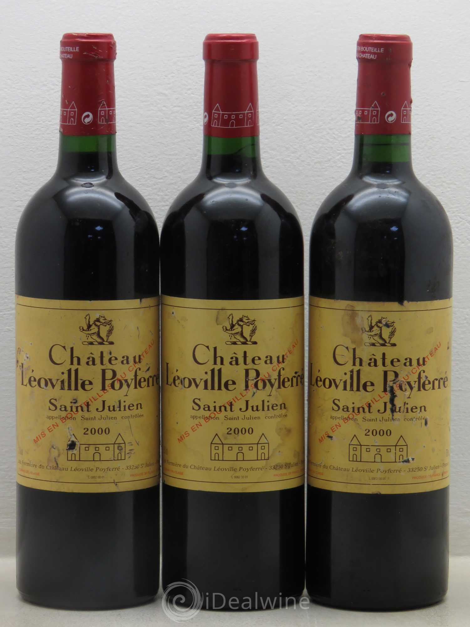 Château Léoville Poyferré 2ème Grand Cru Classé 2000 - Lot de 3 bouteilles - 0