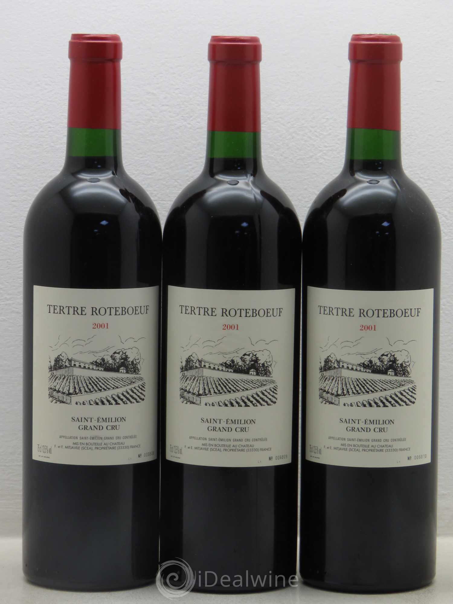Château Tertre Roteboeuf 2001 - Lot de 3 bouteilles - 0