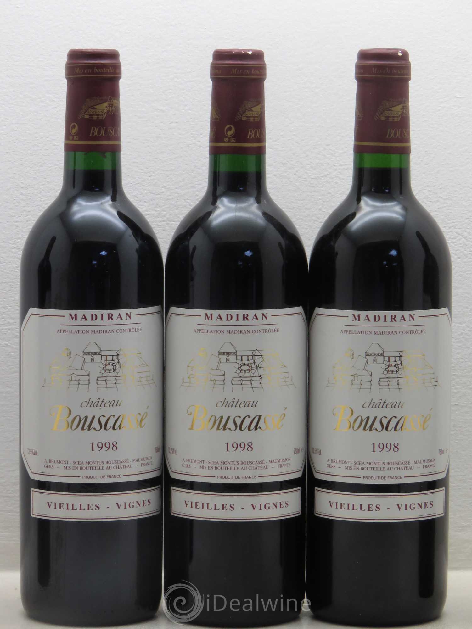 Madiran Vieilles Vignes Château Bouscassé - Alain Brumont 1998 - Lot de 5 bouteilles - 1