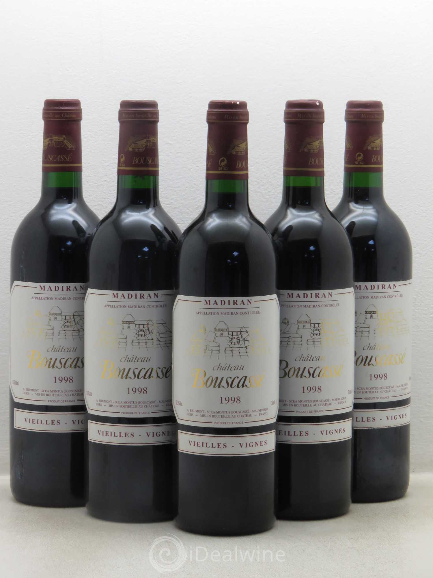 Madiran Vieilles Vignes Château Bouscassé - Alain Brumont 1998 - Lot de 5 bouteilles - 0