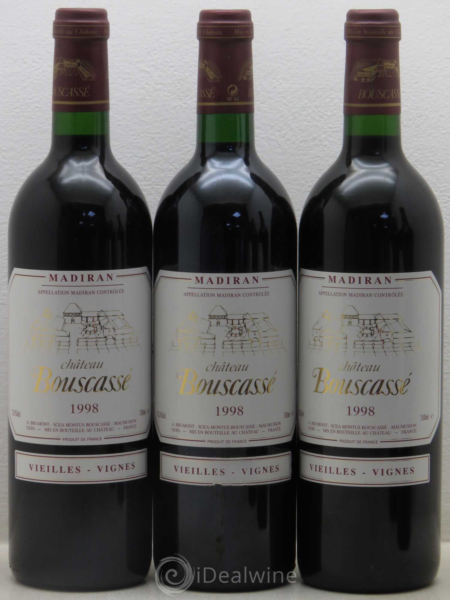 Madiran Vieilles Vignes Château Bouscassé - Alain Brumont 1998 - Lot de 6 bouteilles - 1