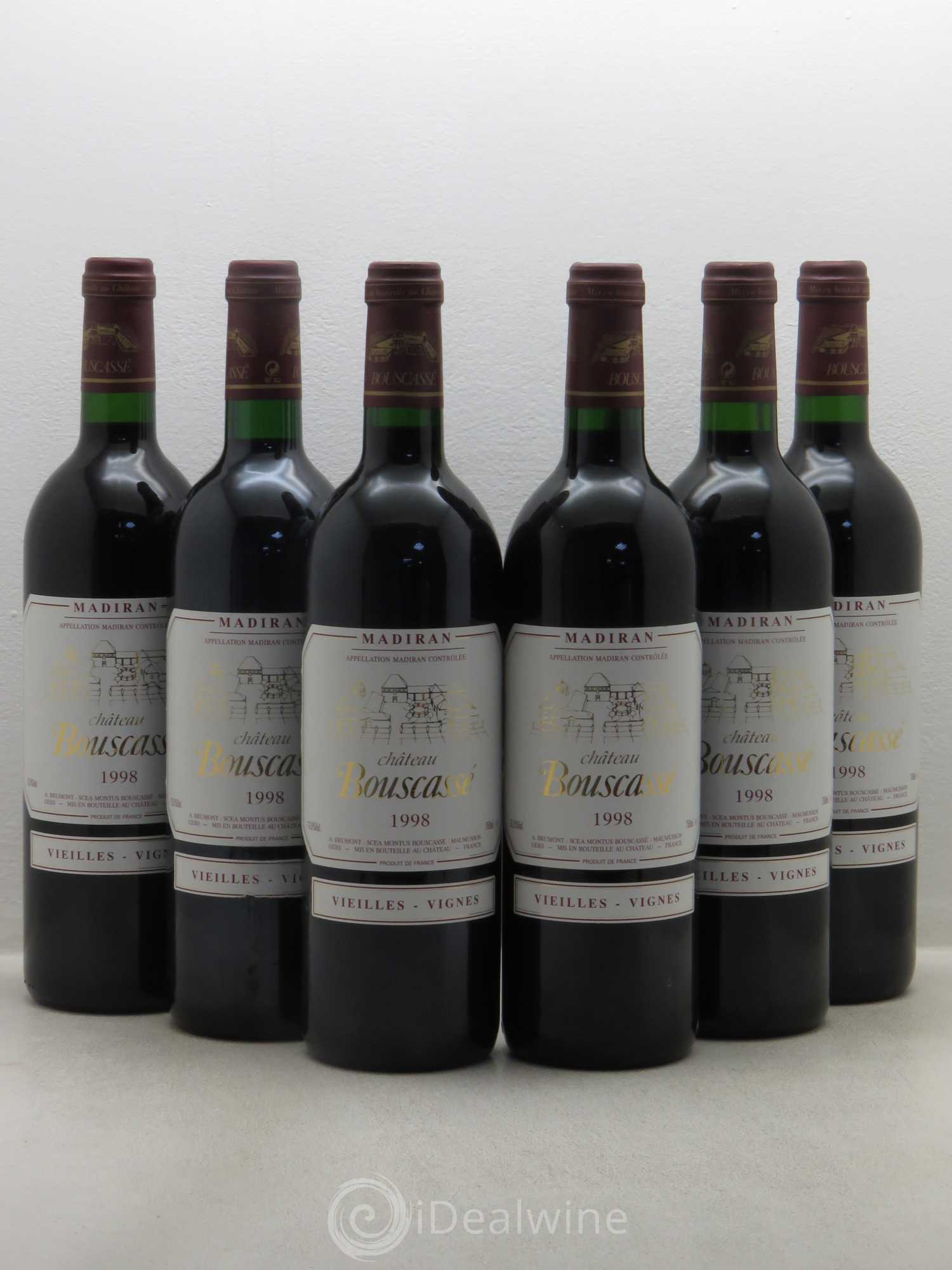 Madiran Vieilles Vignes Château Bouscassé - Alain Brumont 1998 - Lot de 6 bouteilles - 0