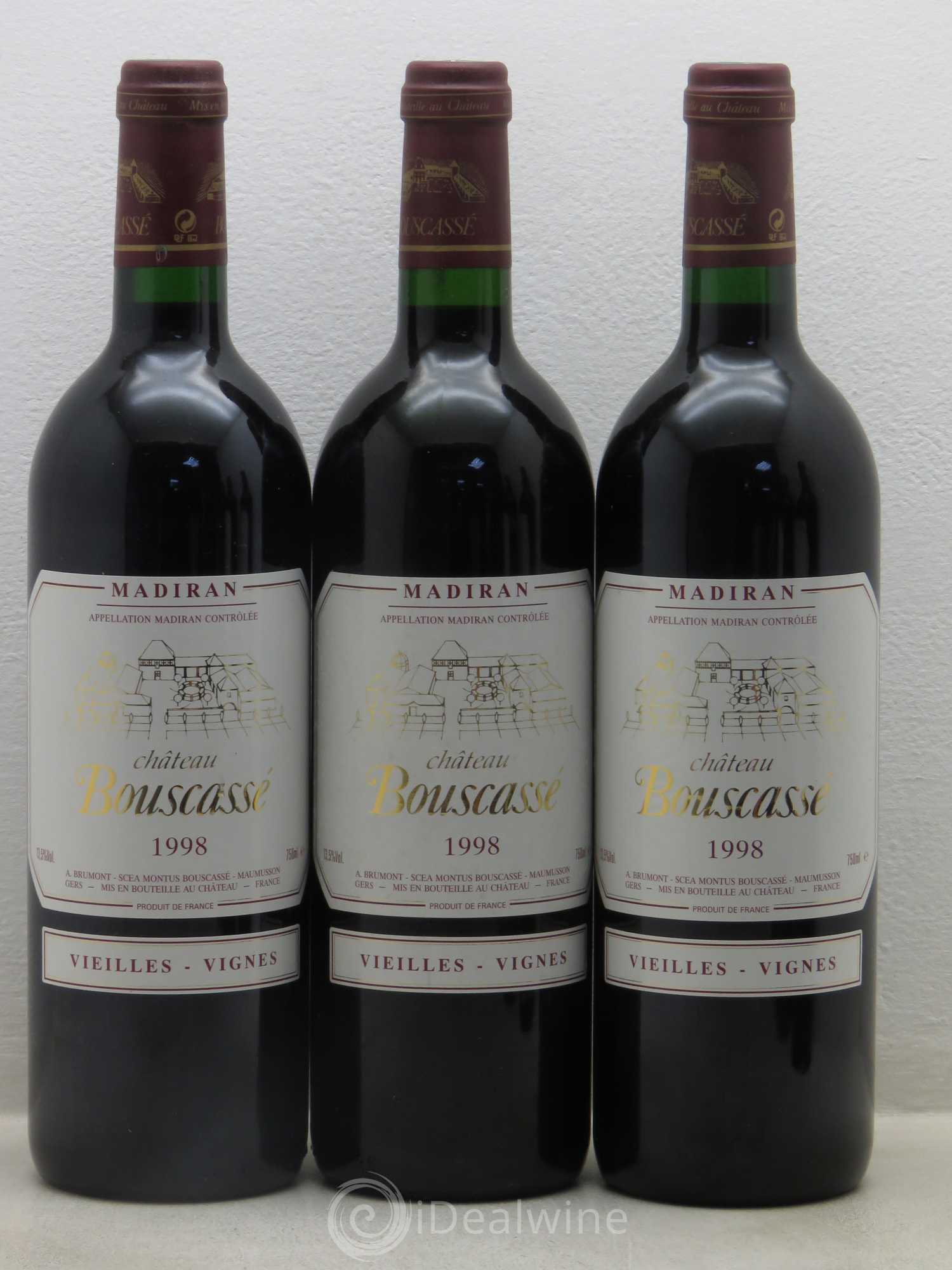 Madiran Vieilles Vignes Château Bouscassé - Alain Brumont 1998 - Lot de 6 bouteilles - 1