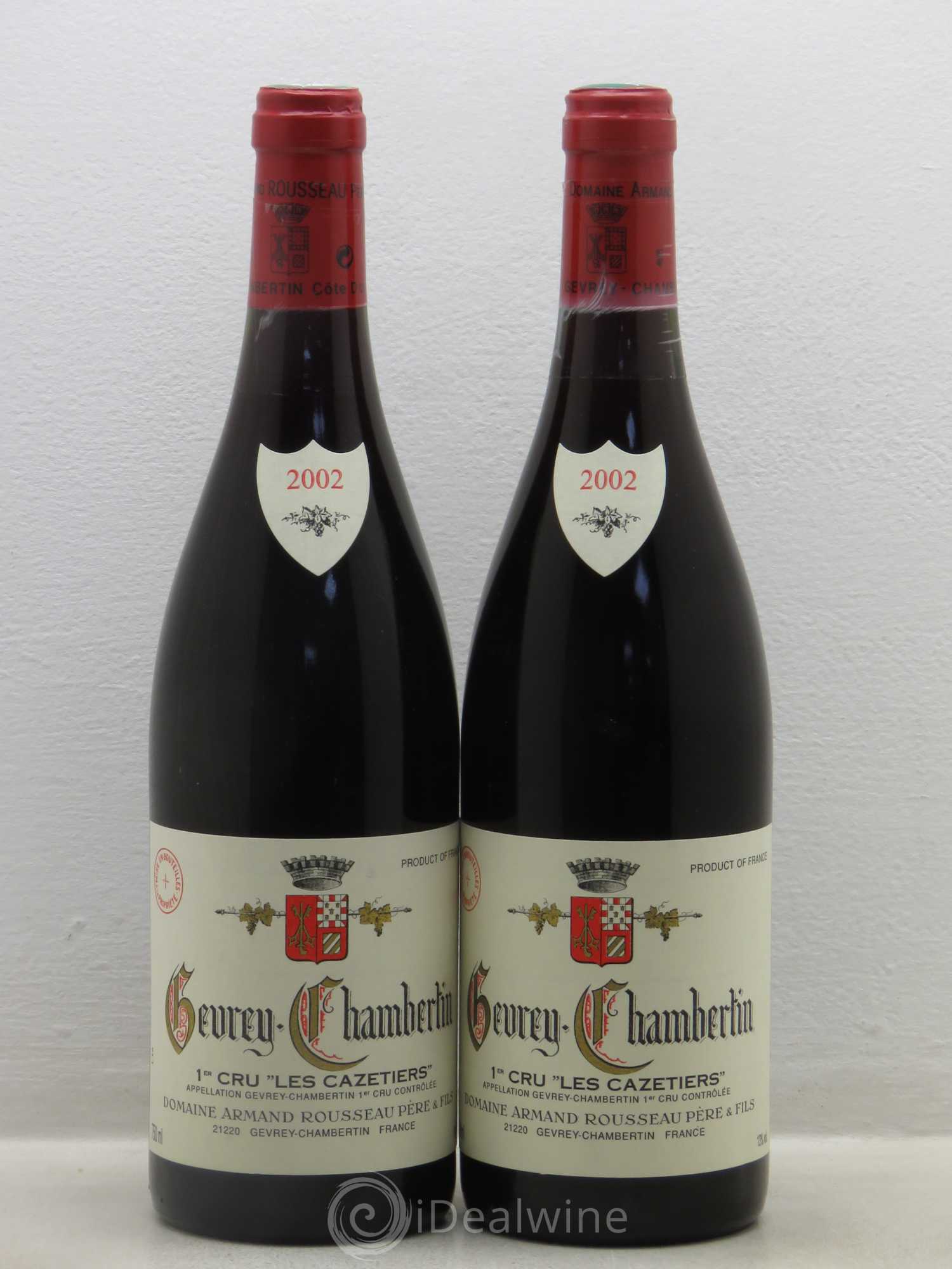 Gevrey-Chambertin 1er Cru Les Cazetiers Armand Rousseau (Domaine) 2002 - Lot de 2 bouteilles - 0