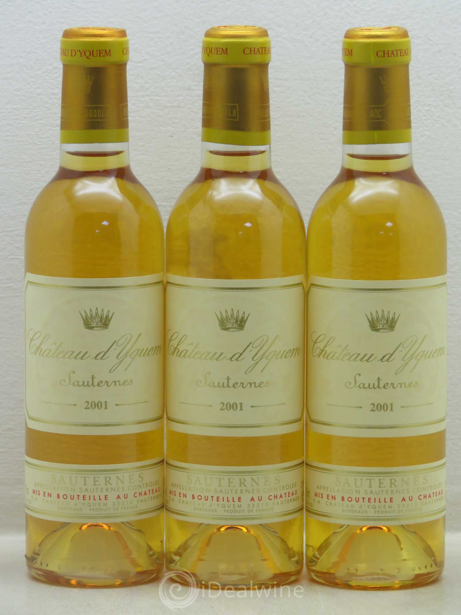 Château d' Yquem 1er Cru Classé Supérieur 2001 - Posten von 3 Demi-Flaschen - 0