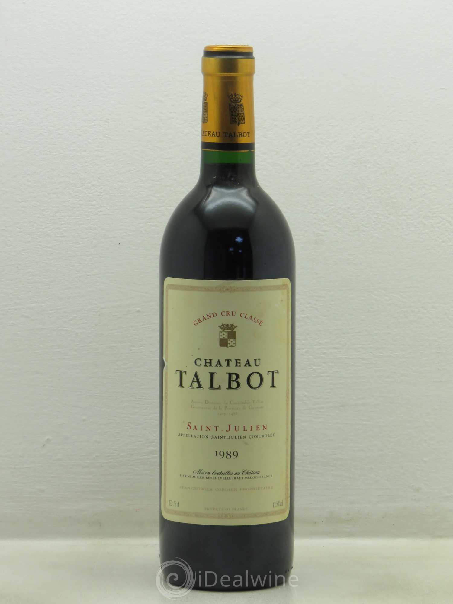 Château Talbot 4ème Grand Cru Classé 1989 - Lot de 1 bouteille - 0