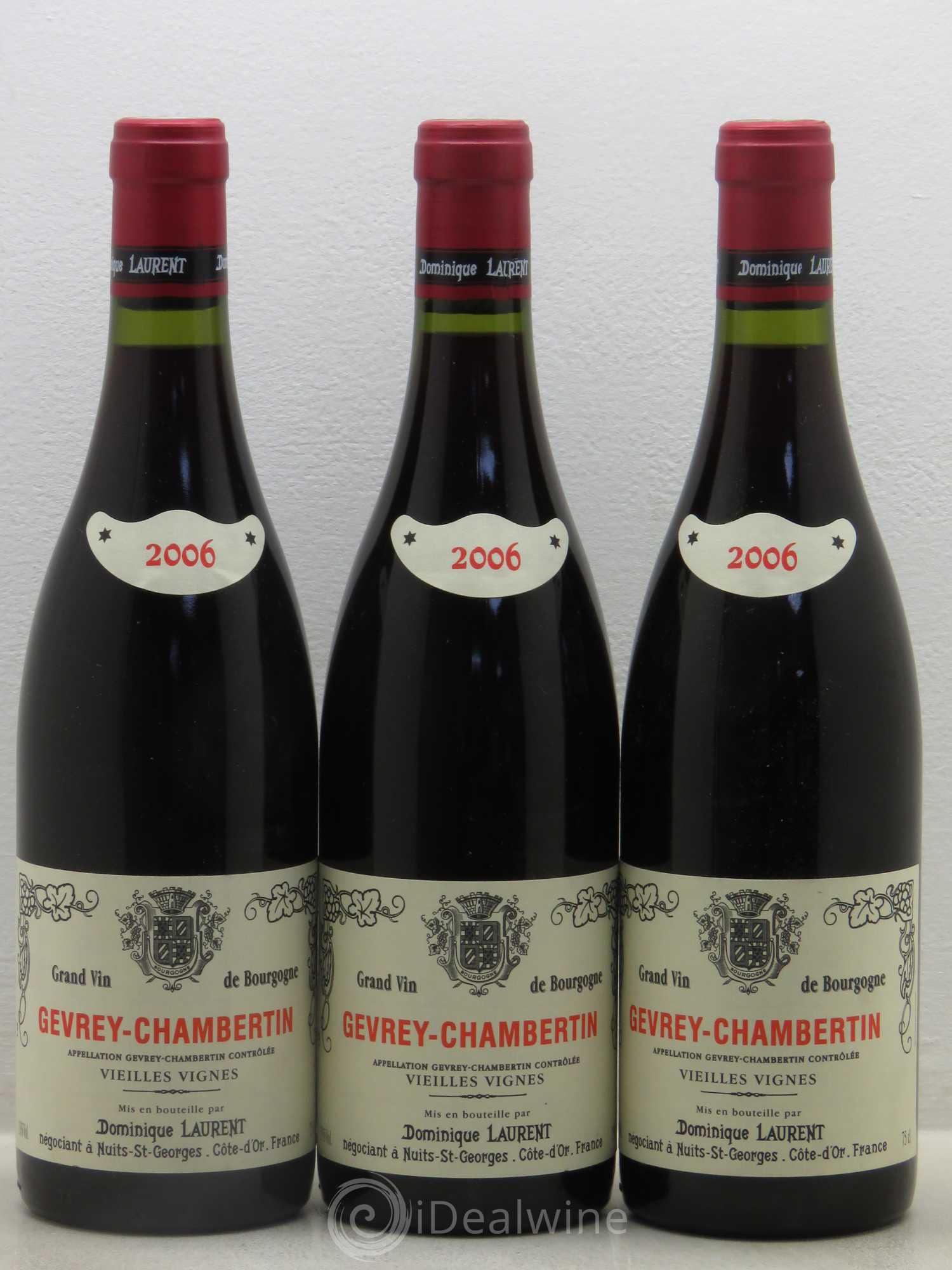 Gevrey-Chambertin Vieilles vignes Dominique Laurent 2006 - Lot de 3 bouteilles - 0