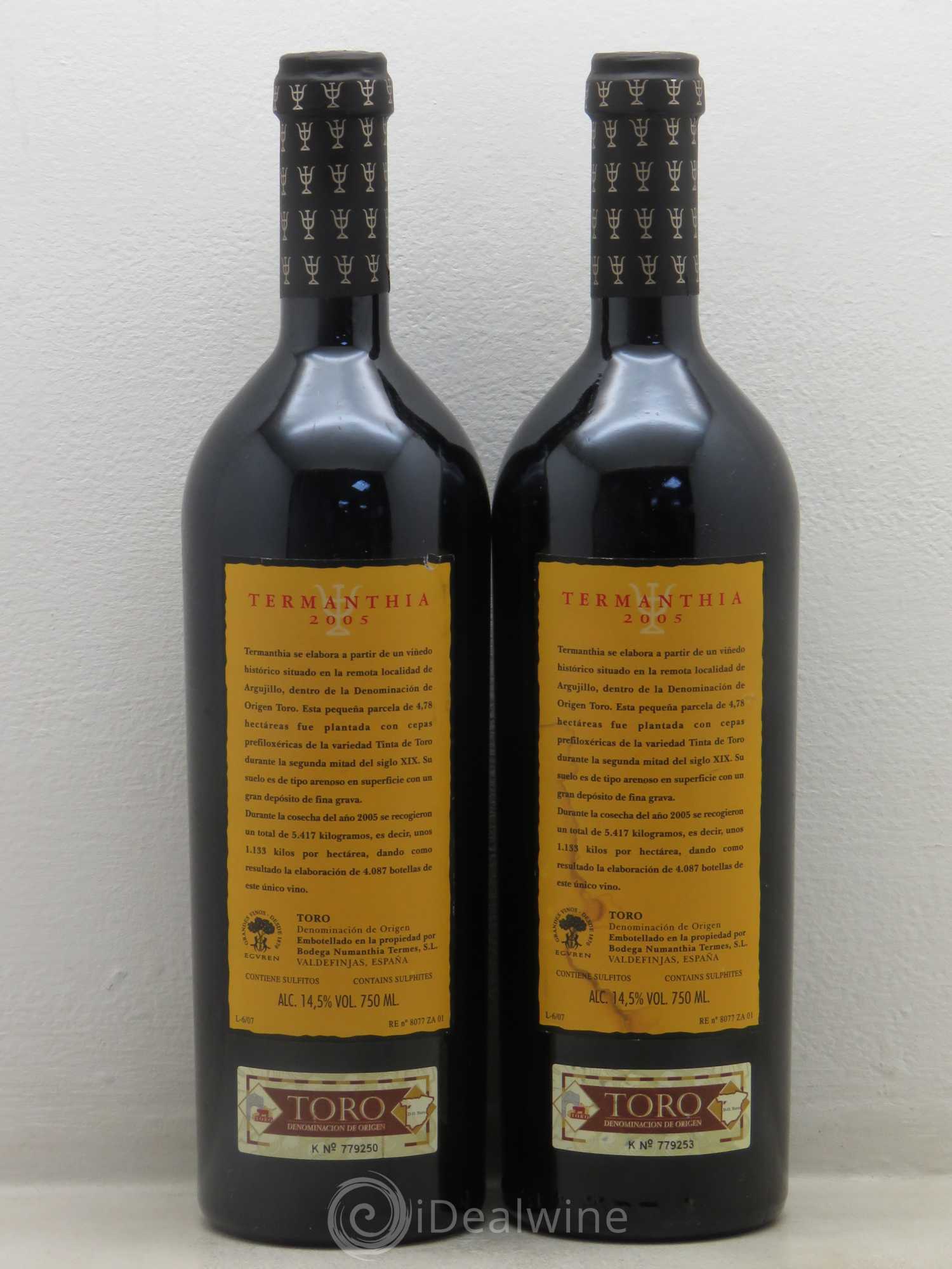 Toro DO Bodega Numanthia Termanthia 2005 - Lot de 2 bouteilles - 1