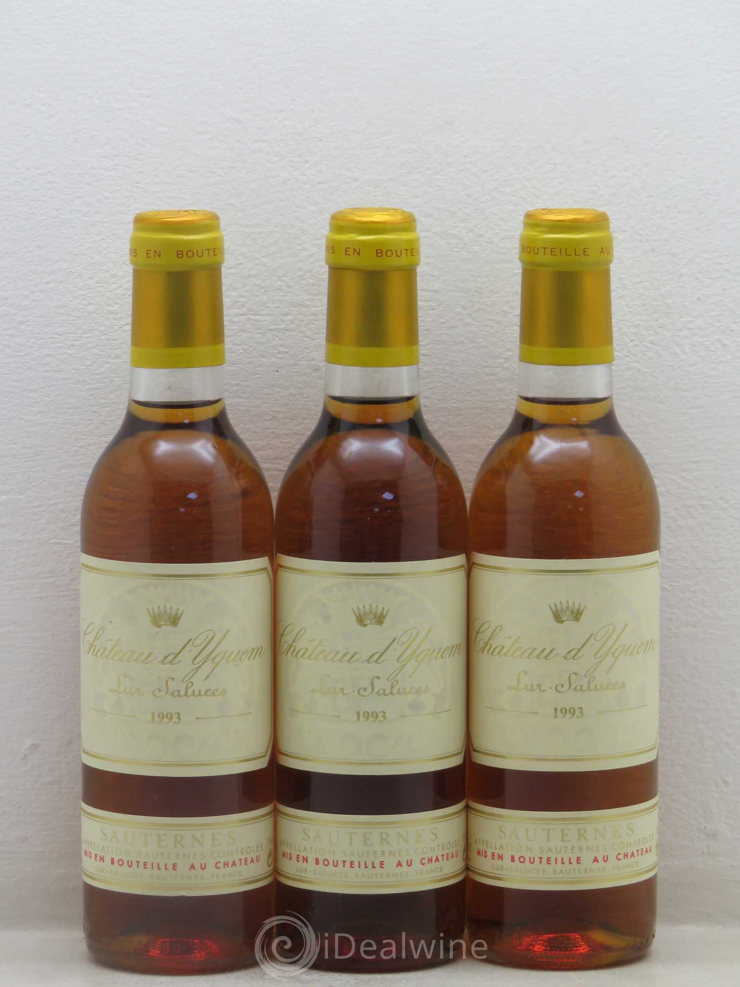 Château d' Yquem 1er Cru Classé Supérieur 1993 - Posten von 3 Demi-Flaschen - 0