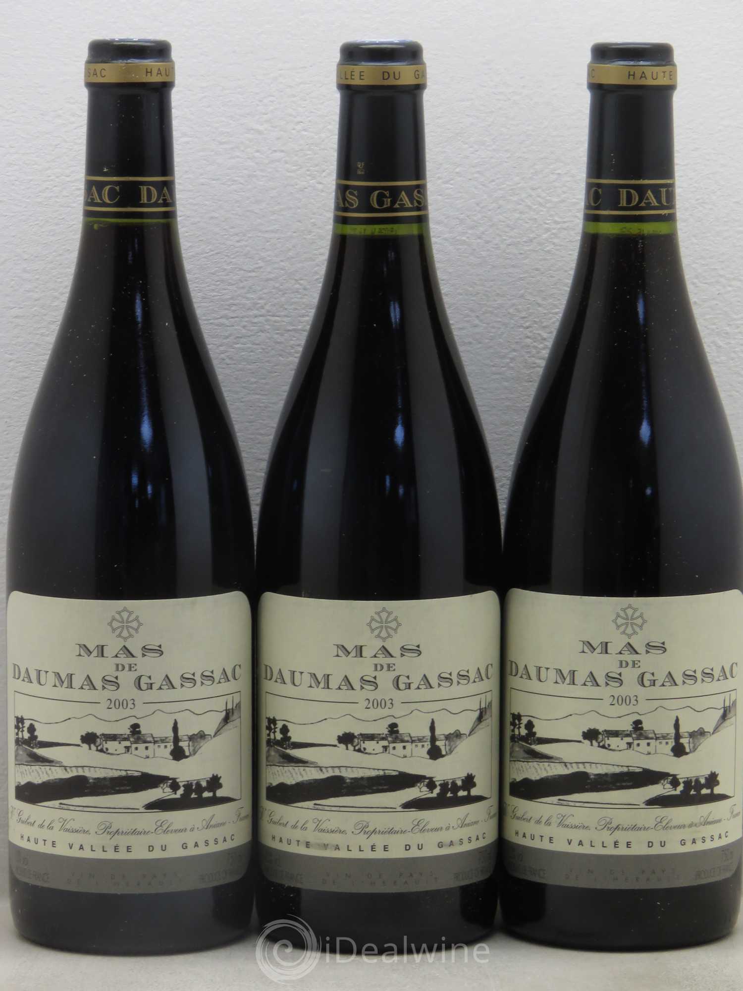 Saint-Guilhem-le-Désert - Cité d'Aniane Mas Daumas Gassac Famille Guibert de La Vaissière 2003 - Lot de 6 bouteilles - 1
