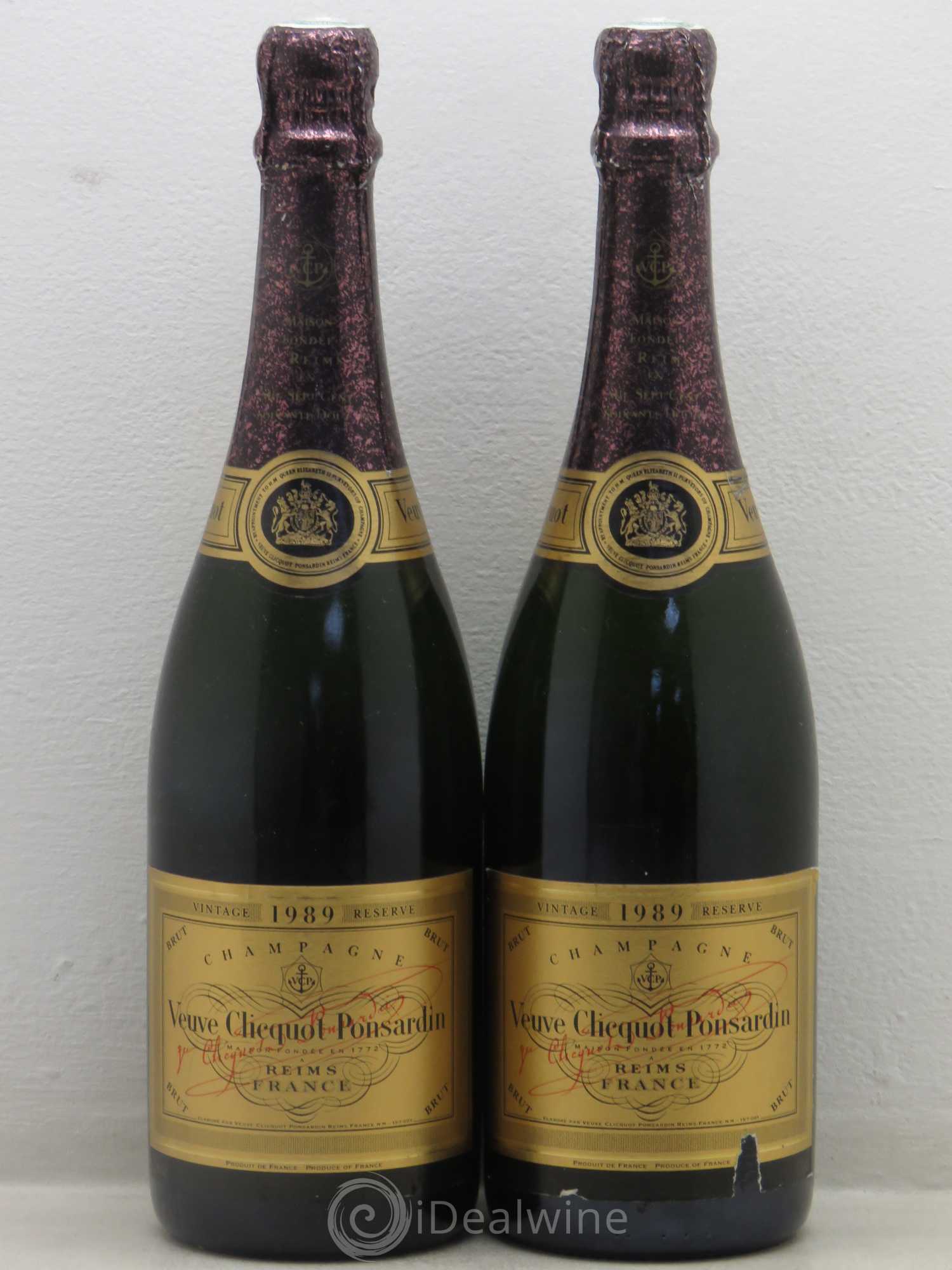 Vintage Veuve Clicquot 1989 - Lot de 2 bouteilles - 0