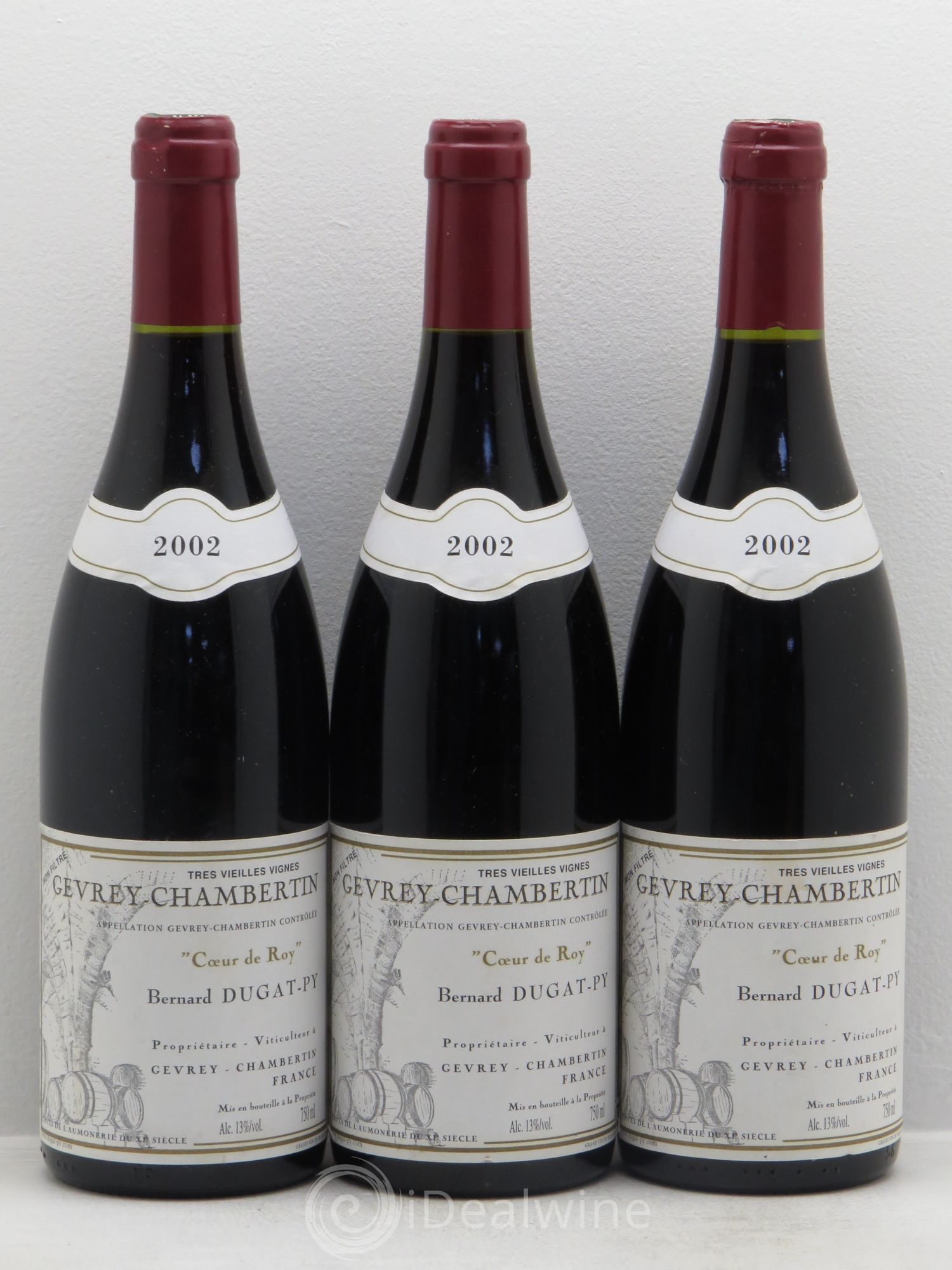 Gevrey-Chambertin Coeur de Roy Très Vieilles Vignes Dugat-Py 2002 - Lot de 3 bouteilles - 0