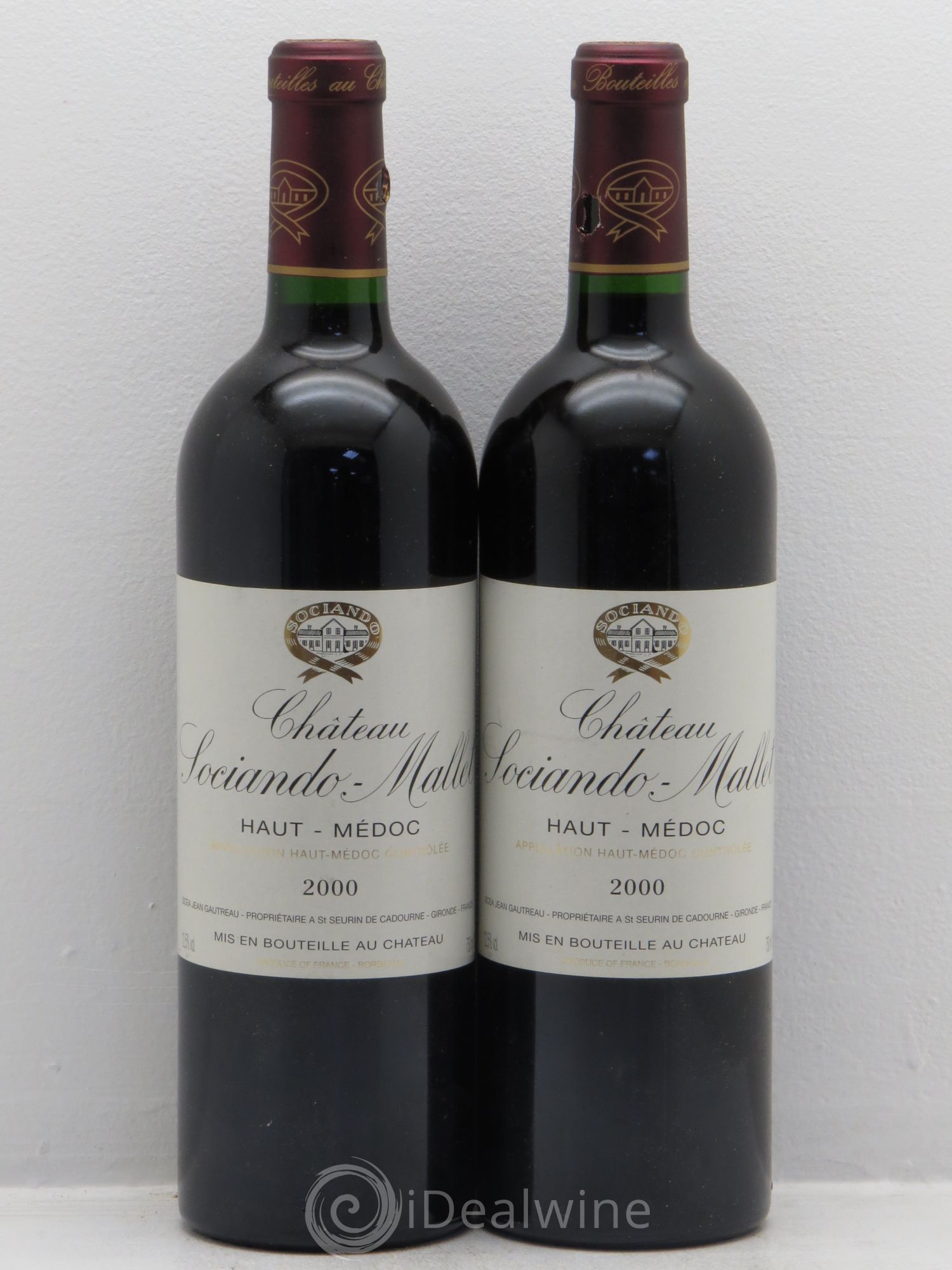 Château Sociando Mallet 2000 - Lot de 2 bouteilles - 0