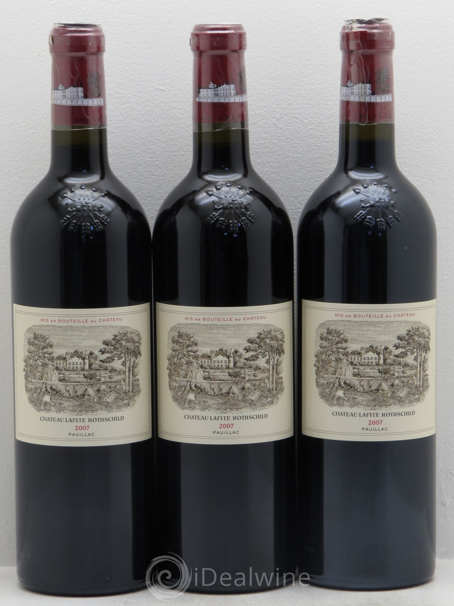 Château Lafite Rothschild 1er Grand Cru Classé 2007 - Lot de 3 bouteilles - 0