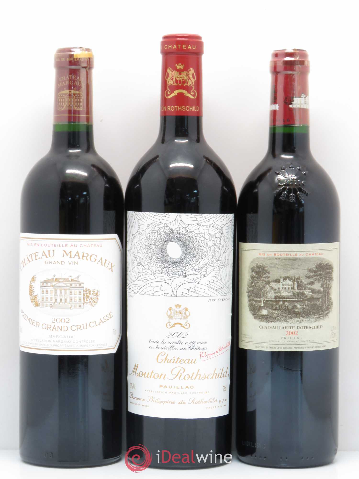 Caisse Collection Duclot 2002 1 Petrus, 1 Latour, 1 Haut Brion, 1 La Mission Haut Brion, 1 Ausone, 1 Cheval blanc, 1 Mouton Rothschild, 1 Margaux, 1 Lafite Rothschild 2002 - Posten von 9 Flaschen - 3