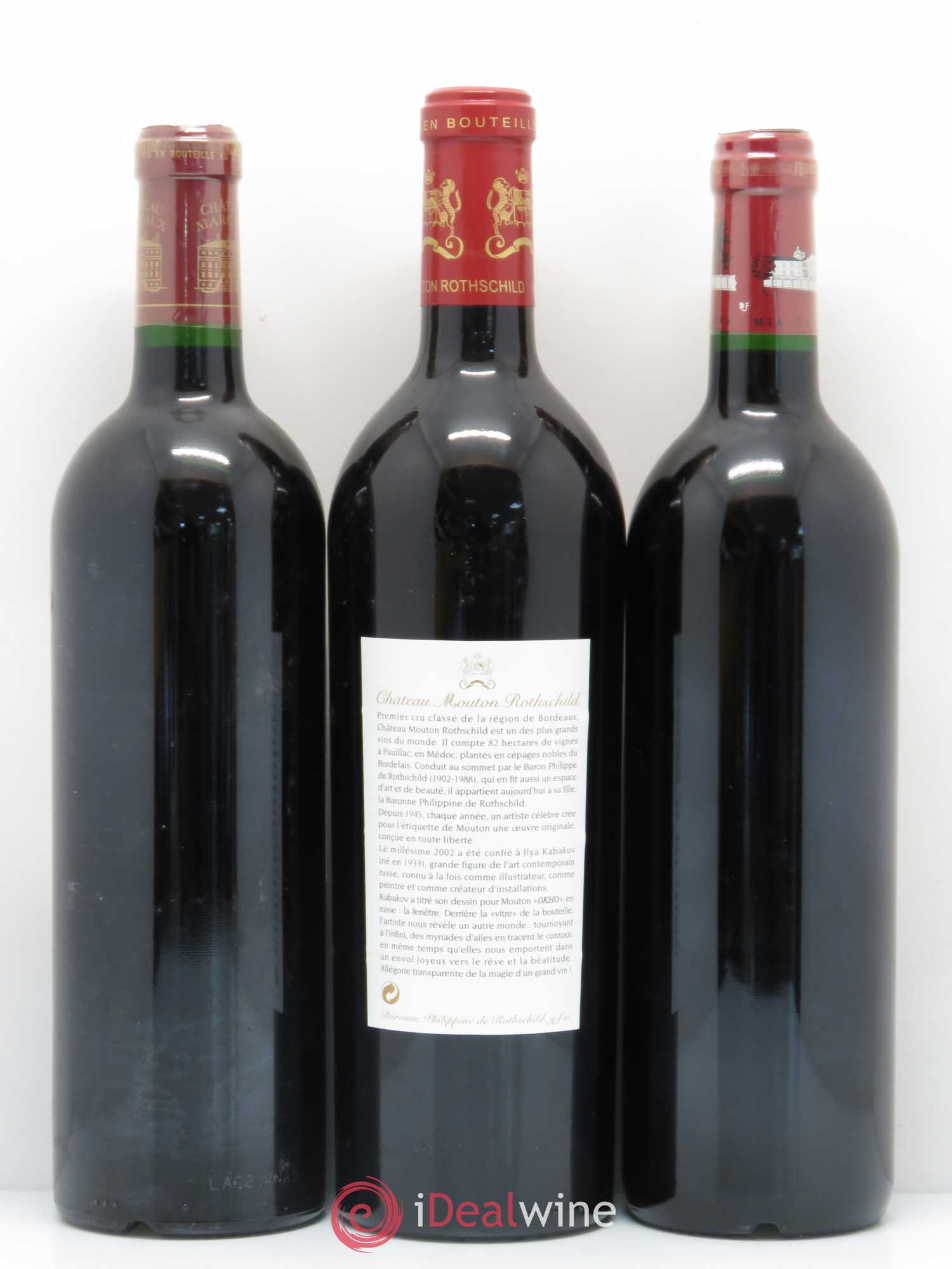 Caisse Collection Duclot 2002 1 Petrus, 1 Latour, 1 Haut Brion, 1 La Mission Haut Brion, 1 Ausone, 1 Cheval blanc, 1 Mouton Rothschild, 1 Margaux, 1 Lafite Rothschild 2002 - Posten von 9 Flaschen - 4