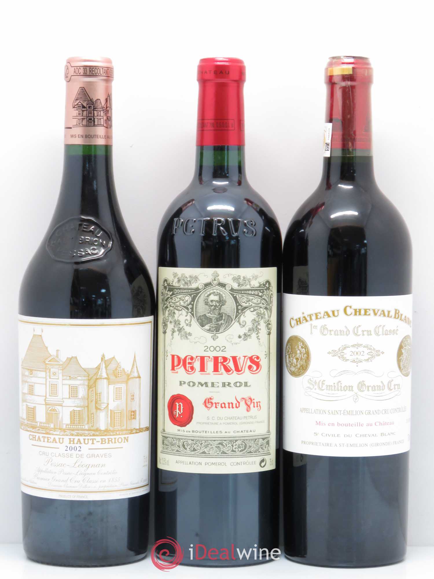 Caisse Collection Duclot 2002 1 Petrus, 1 Latour, 1 Haut Brion, 1 La Mission Haut Brion, 1 Ausone, 1 Cheval blanc, 1 Mouton Rothschild, 1 Margaux, 1 Lafite Rothschild 2002 - Posten von 9 Flaschen - 5