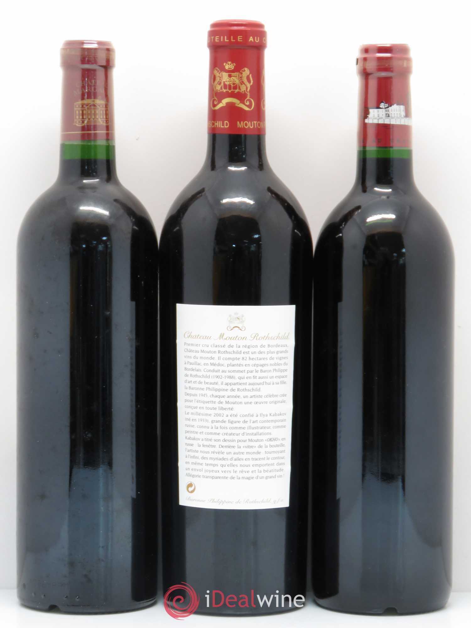 Caisse Collection Duclot 2002 1 Petrus, 1 Latour, 1 Haut Brion, 1 La Mission Haut Brion, 1 Ausone, 1 Cheval blanc, 1 Mouton Rothschild, 1 Margaux, 1 Lafite Rothschild 2002 - Posten von 9 Flaschen - 4