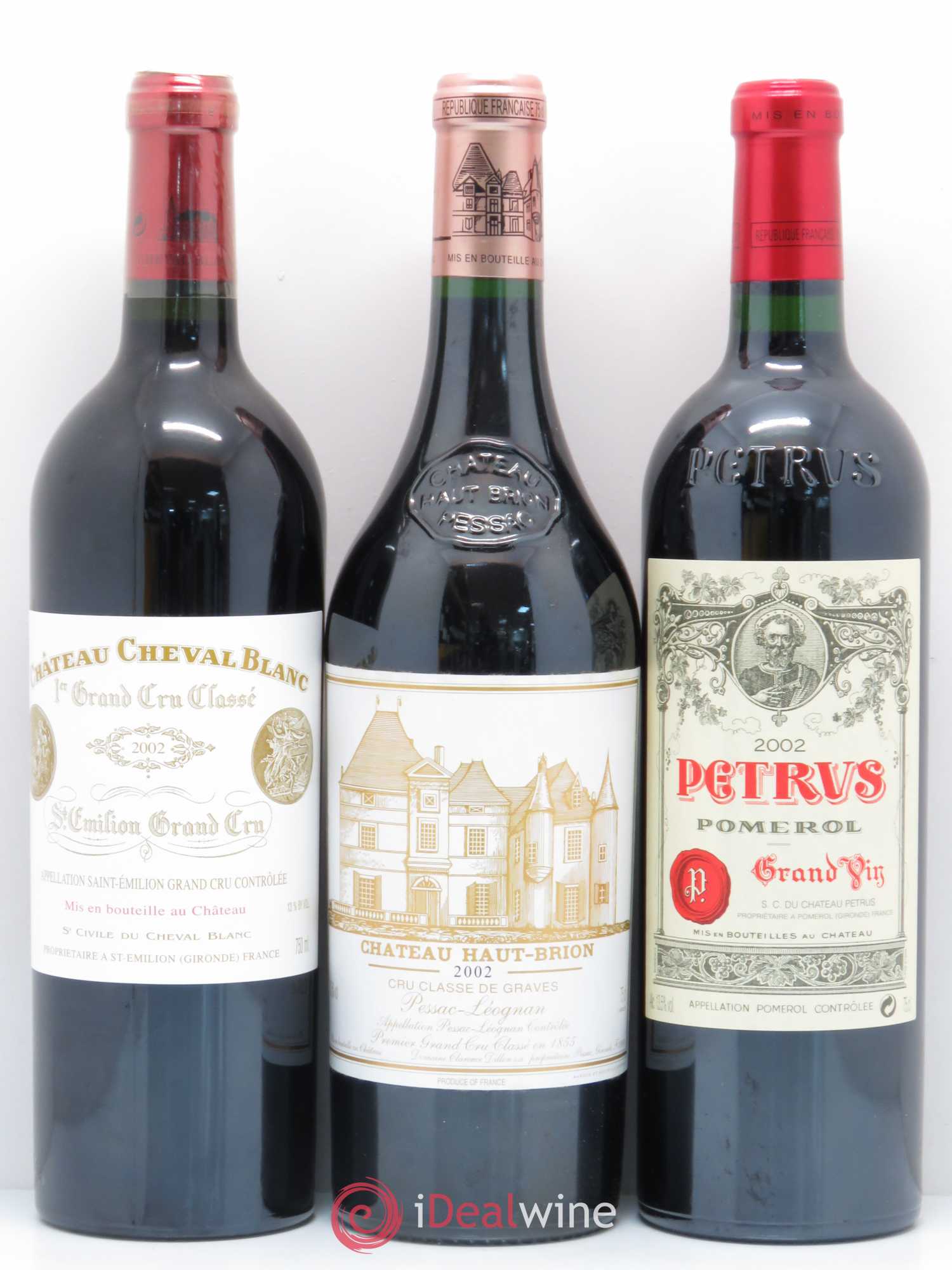 Caisse Collection Duclot 2002 1 Petrus, 1 Latour, 1 Haut Brion, 1 La Mission Haut Brion, 1 Ausone, 1 Cheval blanc, 1 Mouton Rothschild, 1 Margaux, 1 Lafite Rothschild 2002 - Posten von 9 Flaschen - 5