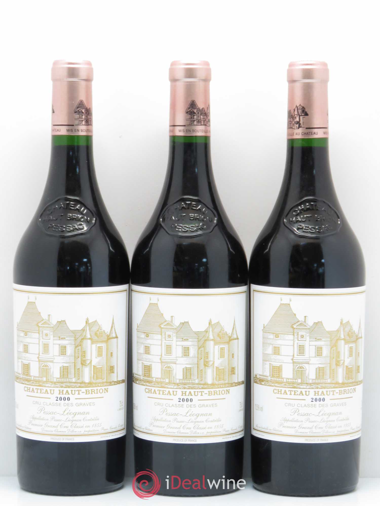 Château Haut Brion 1er Grand Cru Classé 2000 - Lot de 3 bouteilles - 0