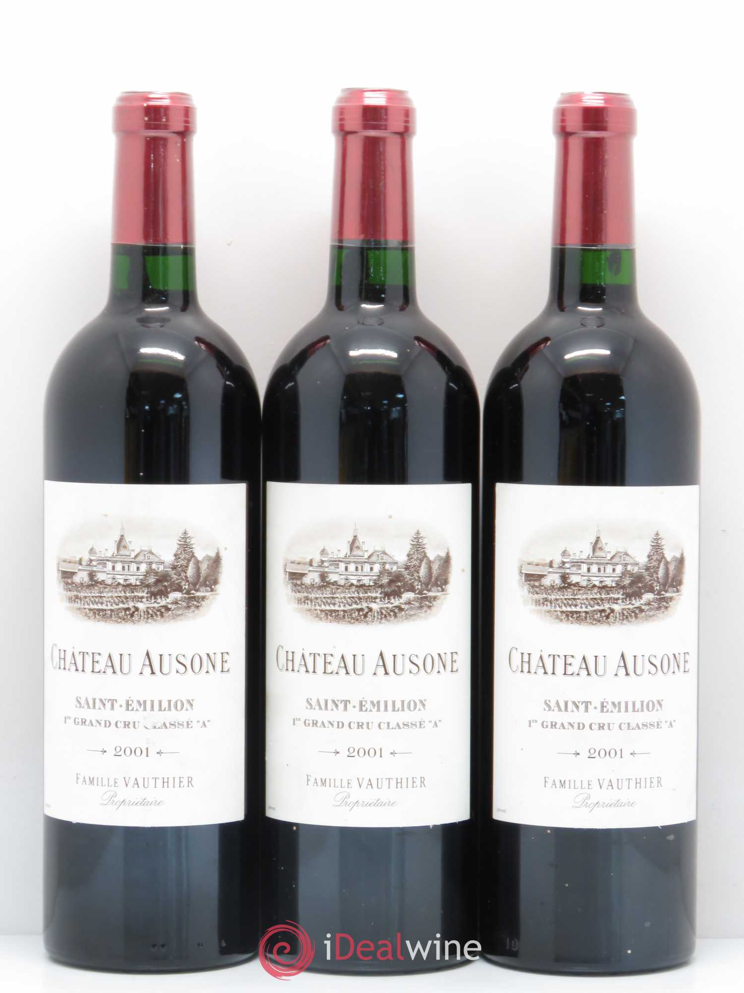 Château Ausone 1er Grand Cru Classé A 2001 - Lot de 3 bouteilles - 0