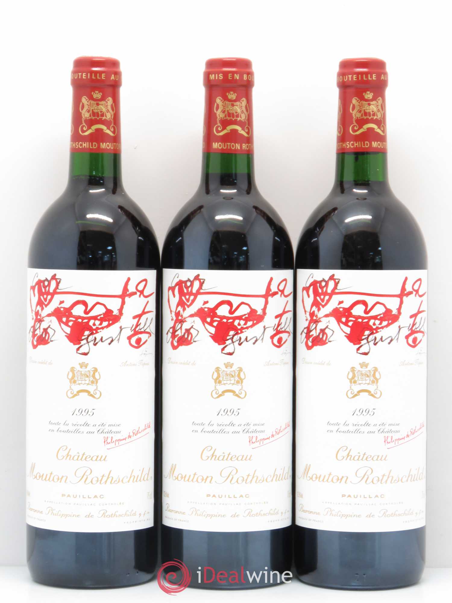 Château Mouton Rothschild 1er Grand Cru Classé 1995 - Lot de 5 bouteilles - 1