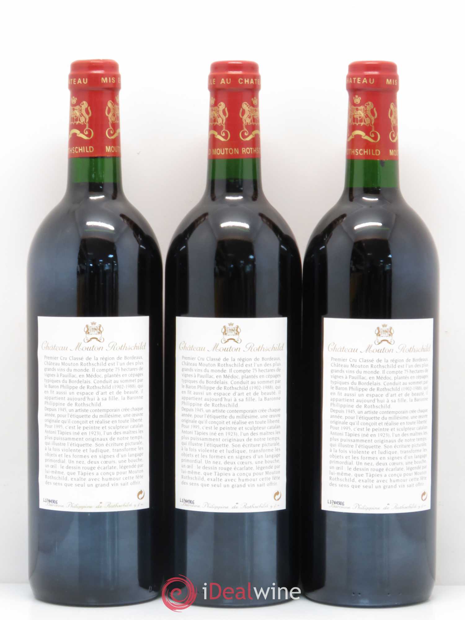 Château Mouton Rothschild 1er Grand Cru Classé 1995 - Lot de 5 bouteilles - 2