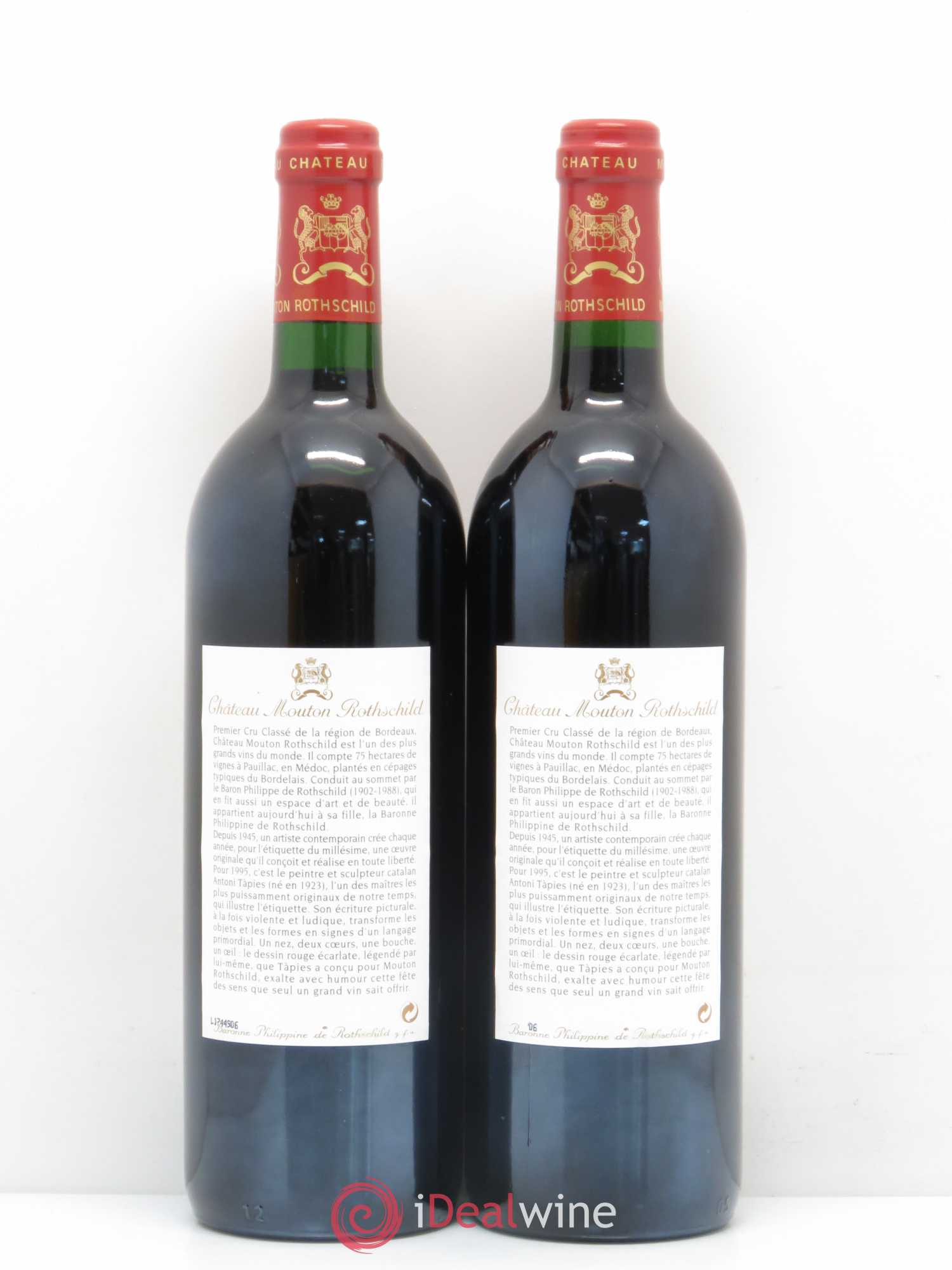 Château Mouton Rothschild 1er Grand Cru Classé 1995 - Lot de 5 bouteilles - 4